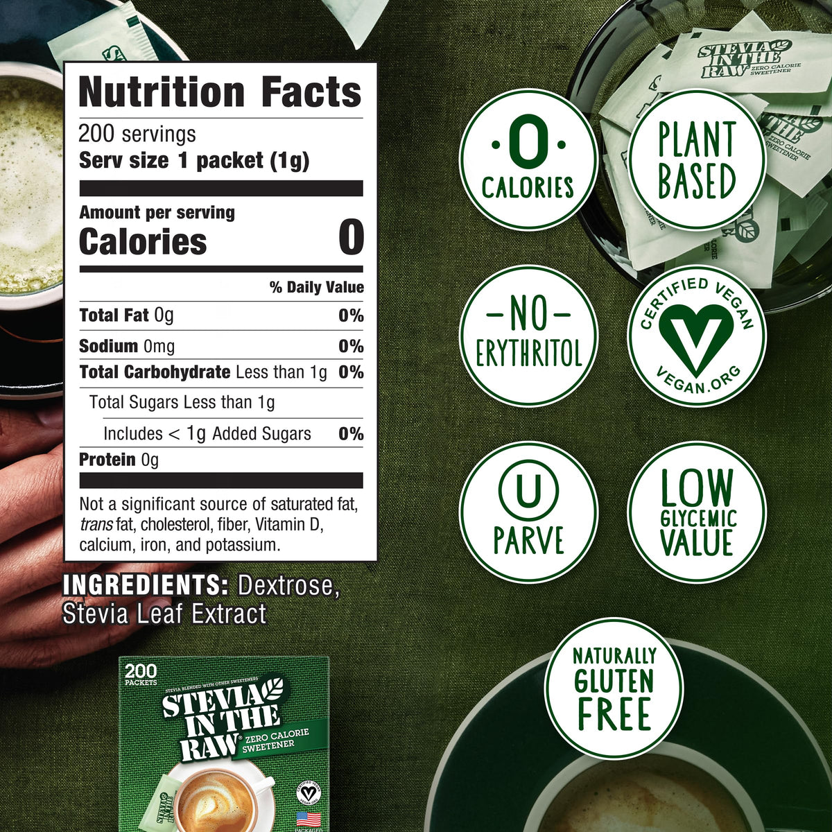 In the Raw Sugar & Stevia Bundle – 200 Turbinado Packets + 200 Stevia Packets