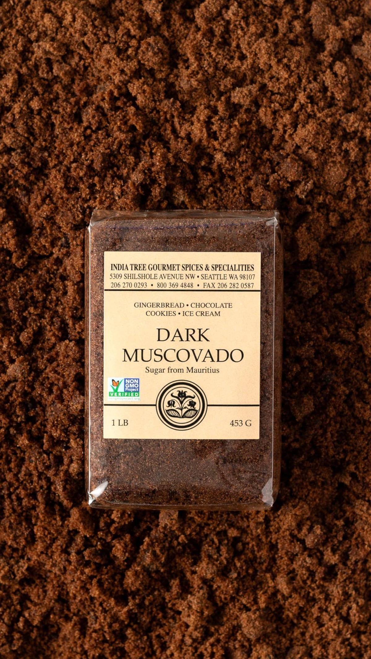 India Tree Dark Muscovado Sugar – Pack of 4 x 1 lb | Rich Molasses Flavor