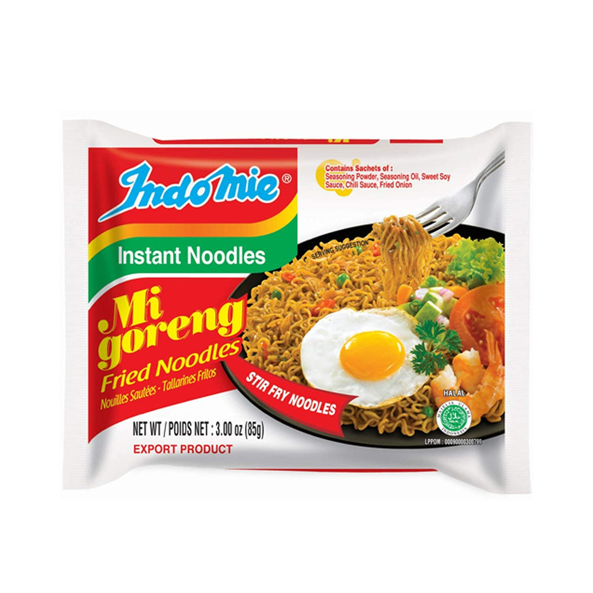 Indomie Mi Goreng Instant Stir Fry Noodles – Halal Certified – Original Flavor – Pack of 30