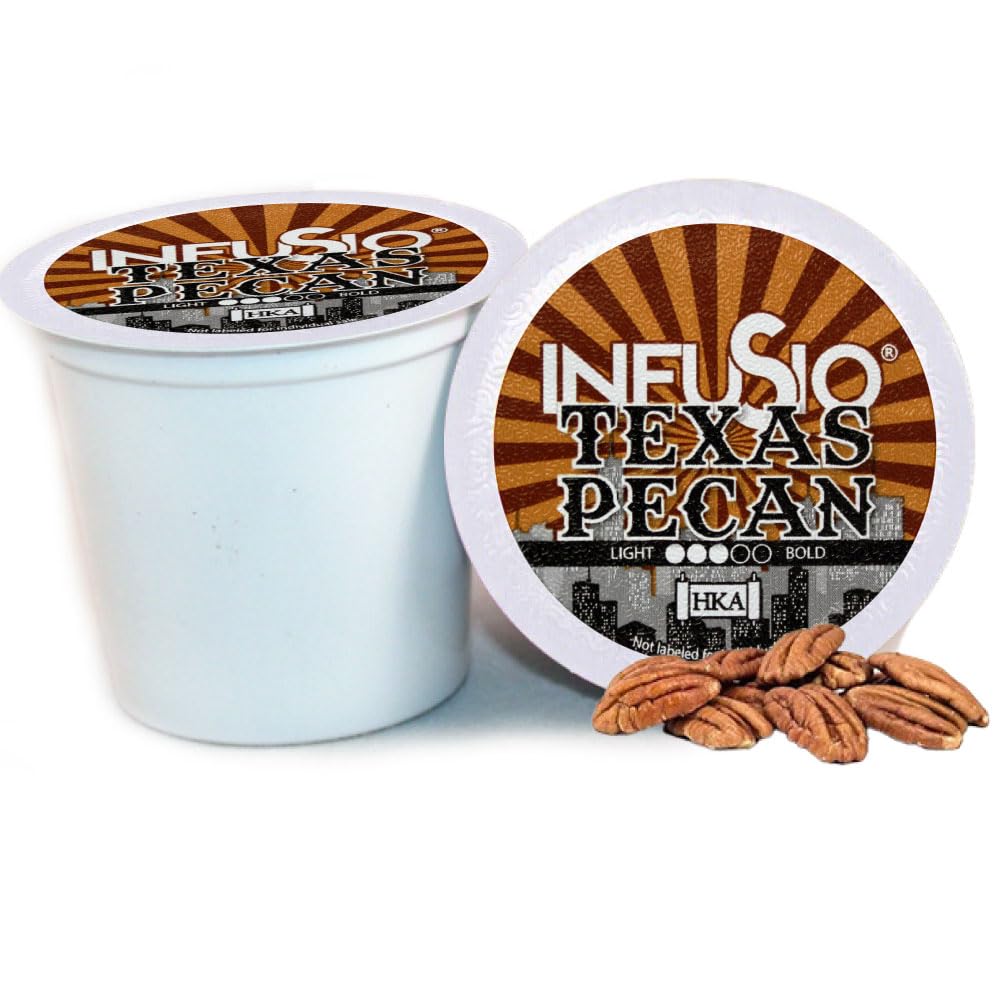 InfuSio Texas Pecan Coffee Pods – 96-Count, Keurig K-Cup Compatible, Premium Roasted
