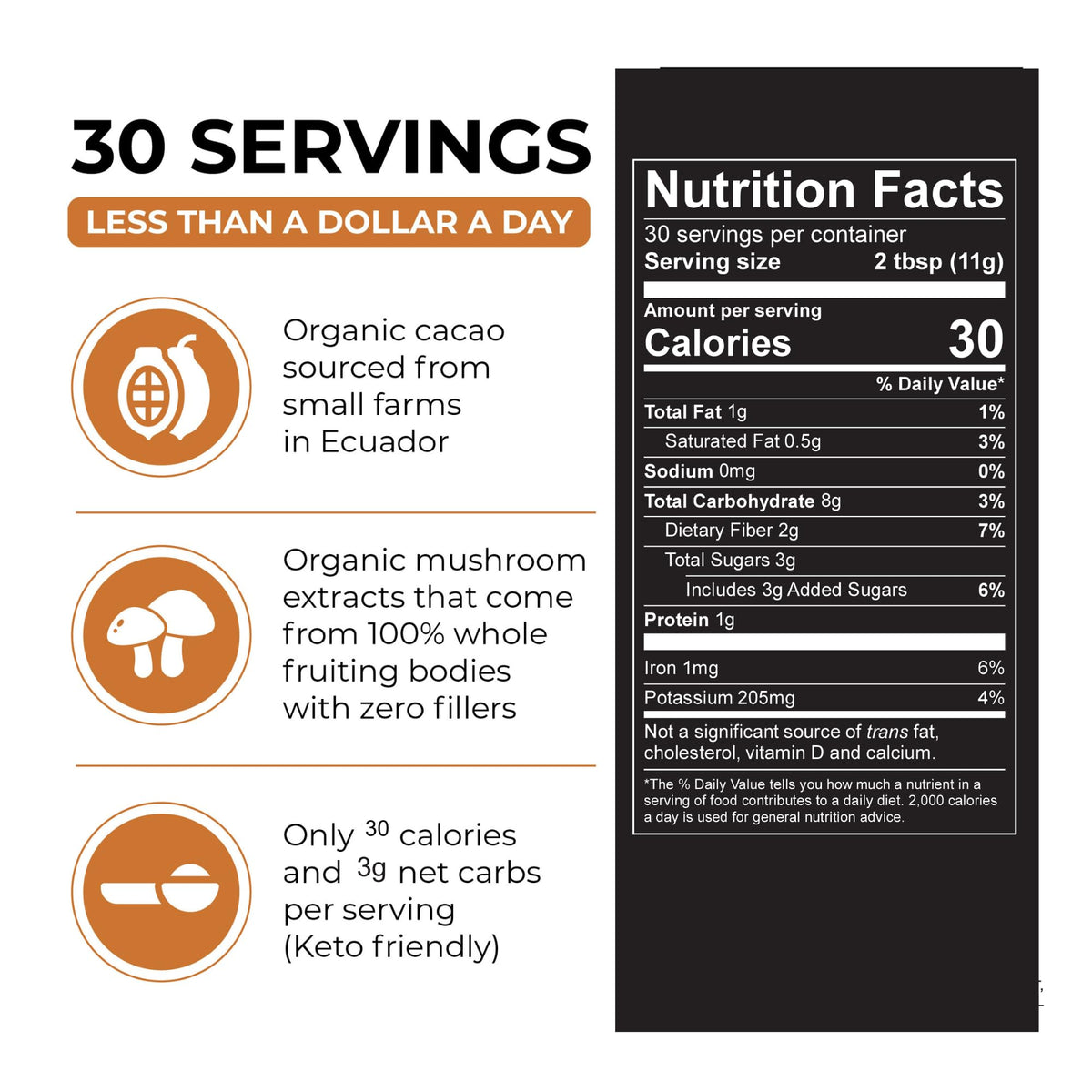Inner Elevate Organic Mushroom Hot Chocolate - Ceremonial Cacao & 5 Adaptogens