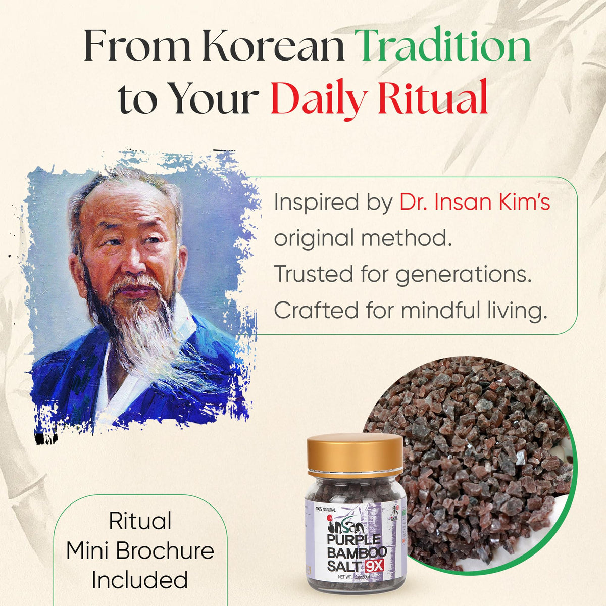 Insan 9X Roasted Bamboo Salt – Korean Alkaline Mineral Sea Salt for Cooking and Skincare