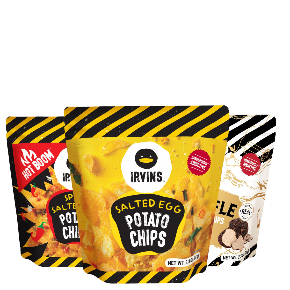IRVINS Potato Chips Crisps Variety Pack – Salted Egg, Spicy Salted Egg & Truffle | Premium Hand Cooked