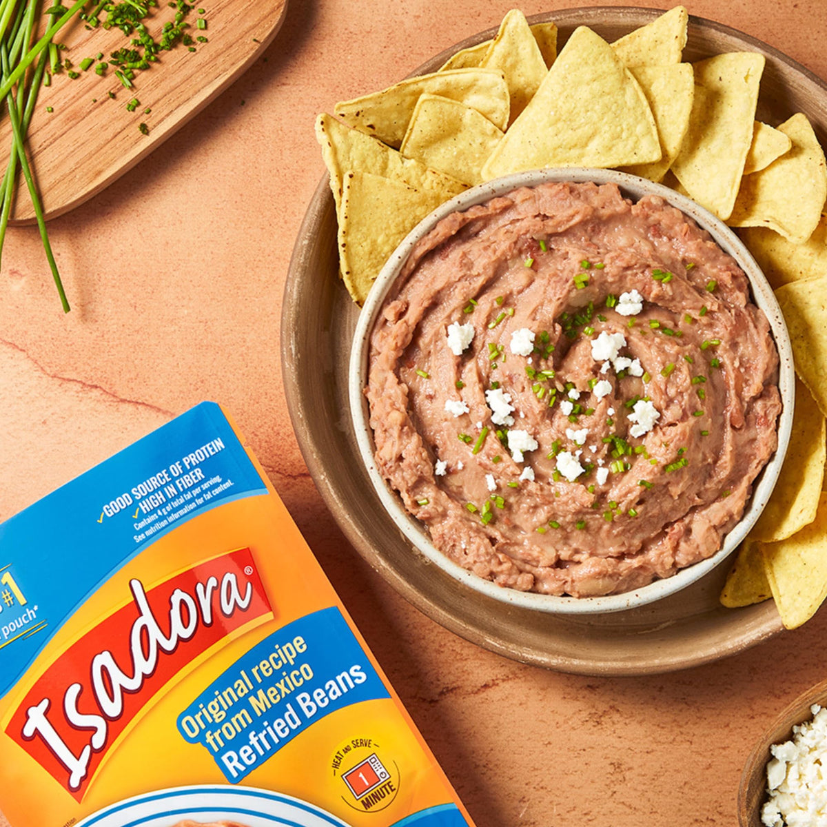 Isadora Original Refried Beans in Pouch – 14-Pack, Pinto Beans, 12.3 oz Each