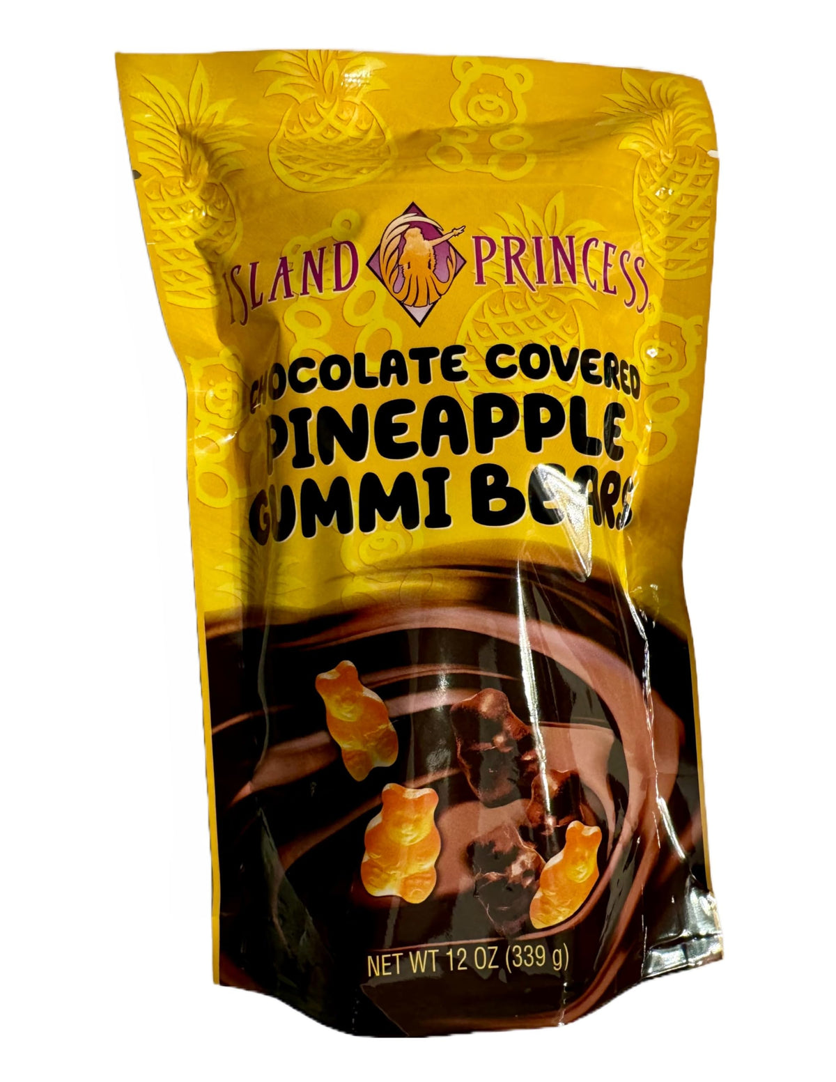 Island Princess Chocolate Covered Pineapple Gummi Bears – 12 oz