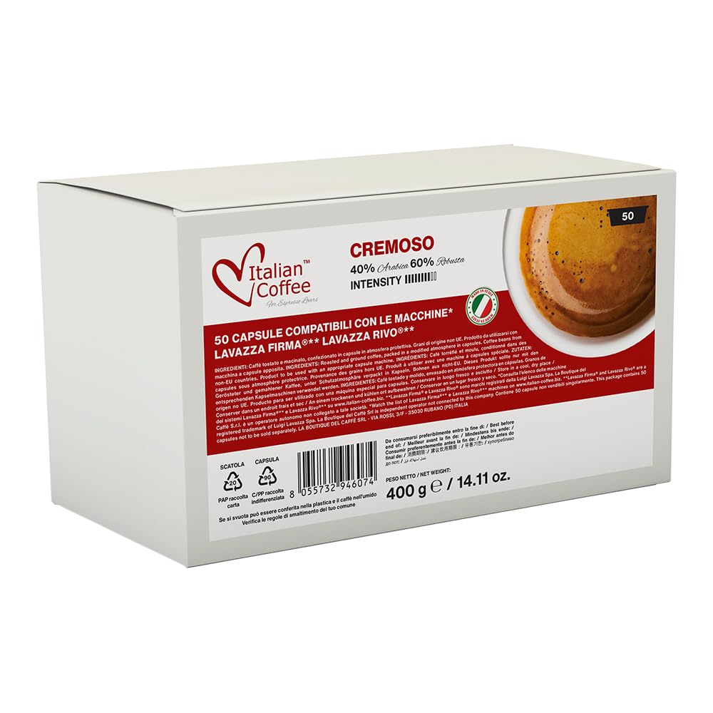 Italian Coffee For Espresso Lovers Cremoso Capsules (50) for RIVO®