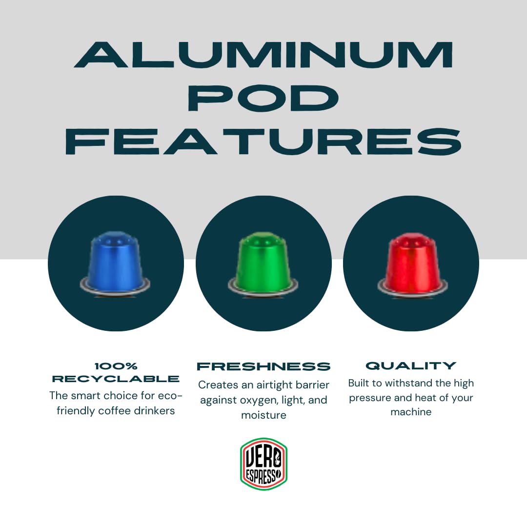 100 Italian Coffee for Espresso Lovers — Aluminum Capsules for Original Line Nespresso Machines | Crema