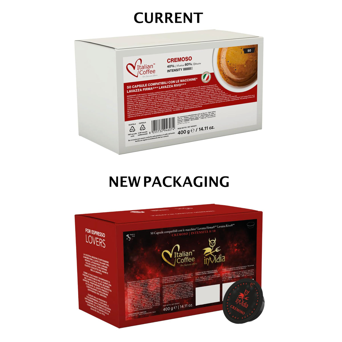 Italian Coffee For Espresso Lovers Cremoso Capsules (50) for RIVO®