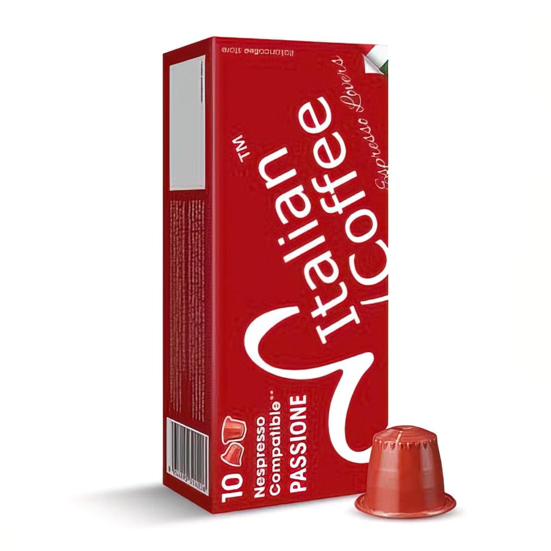 Italian Coffee Passione Pods for Nespresso Original – 100 Count, Red