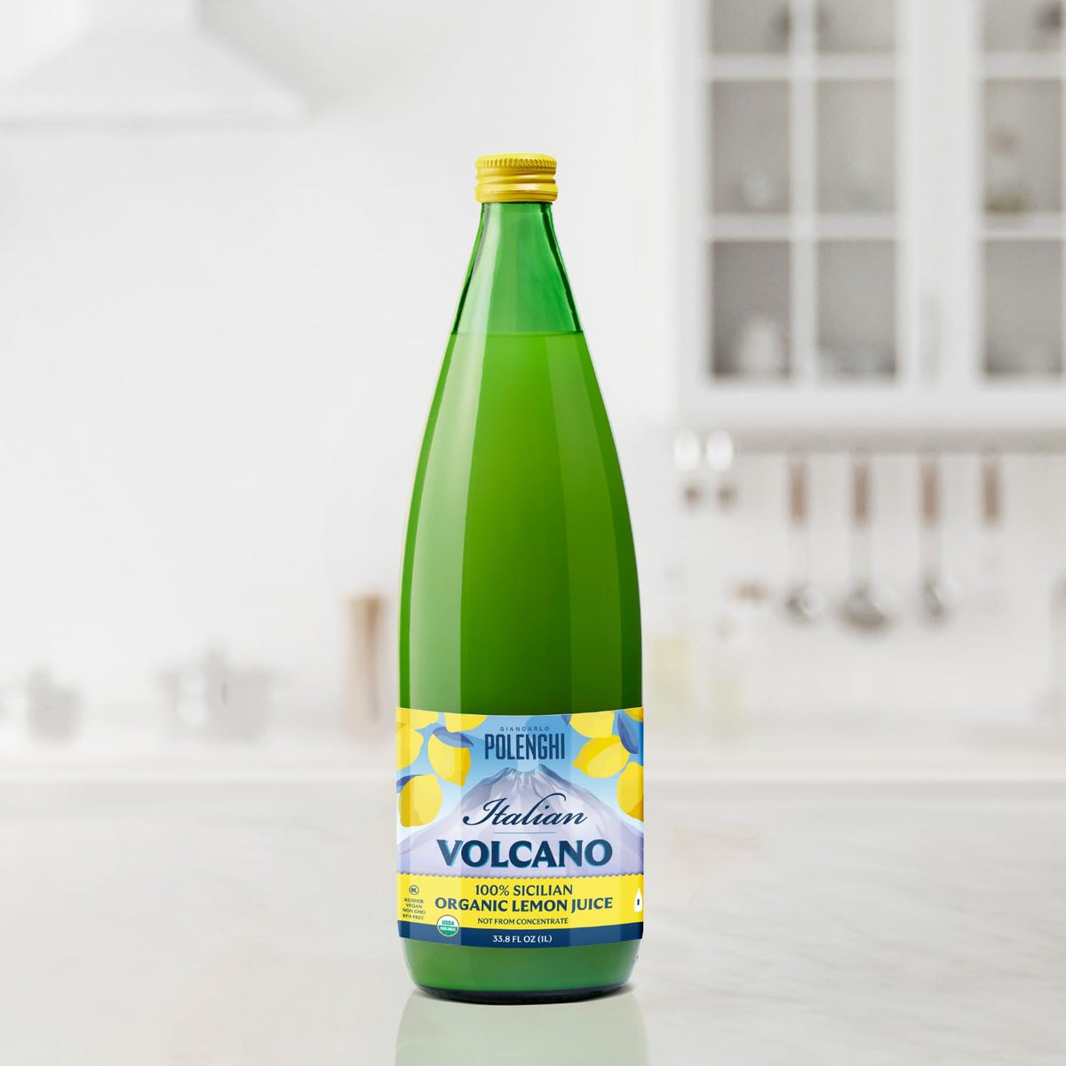 Organic Italian Volcano Lemon Juice – 2x1L Sicilian Lemons for Cooking, Baking & Beverages
