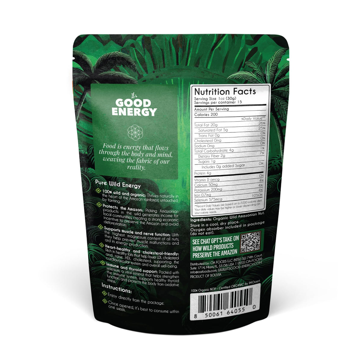 It's Good Energy Organic Brazil Wild Nuts – Raw, 16oz, Sustainably Harvested