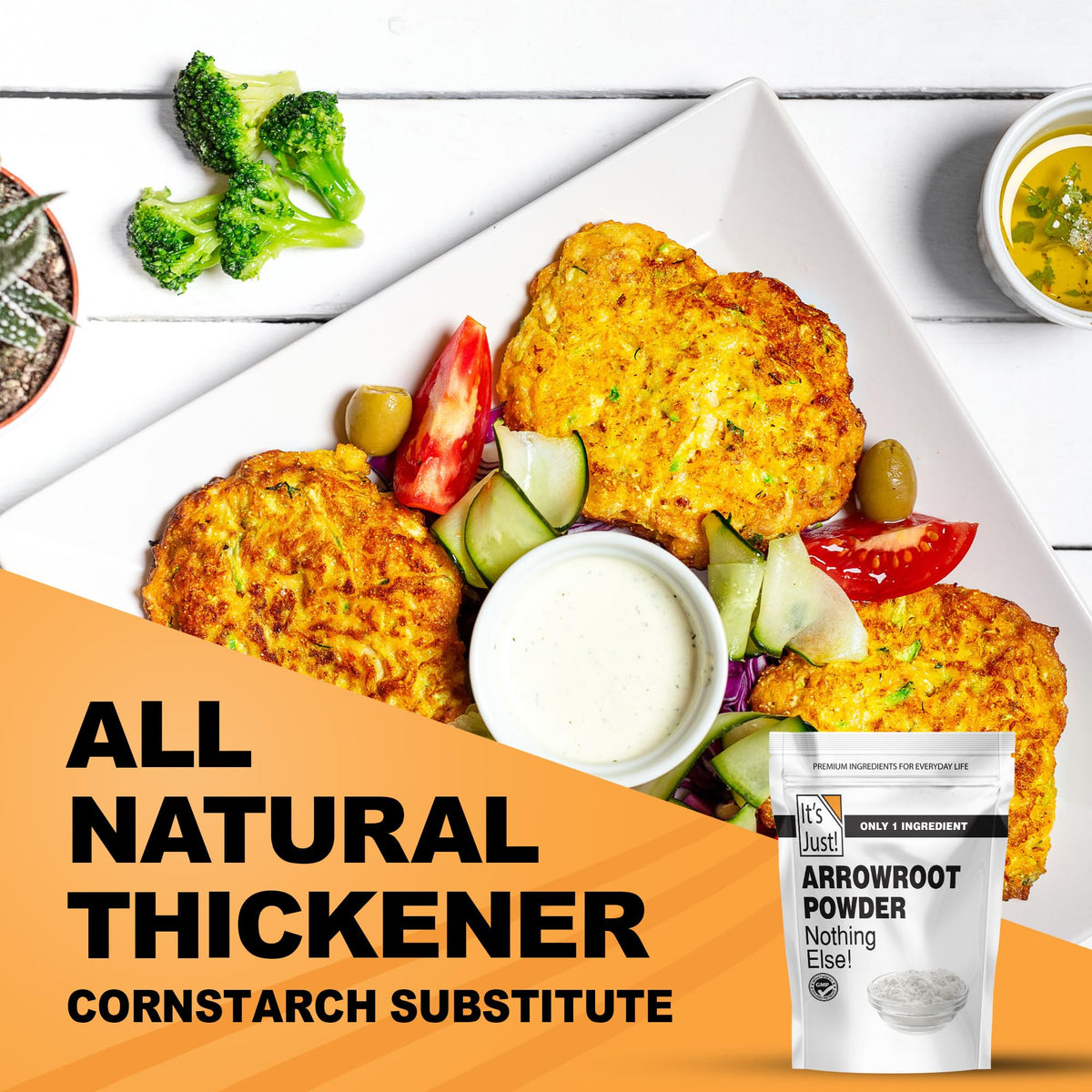It's Just! Arrowroot Powder - Natural Thickener, Gluten-Free, Dairy-Free, Non-GMO, Cornstarch Substitute
