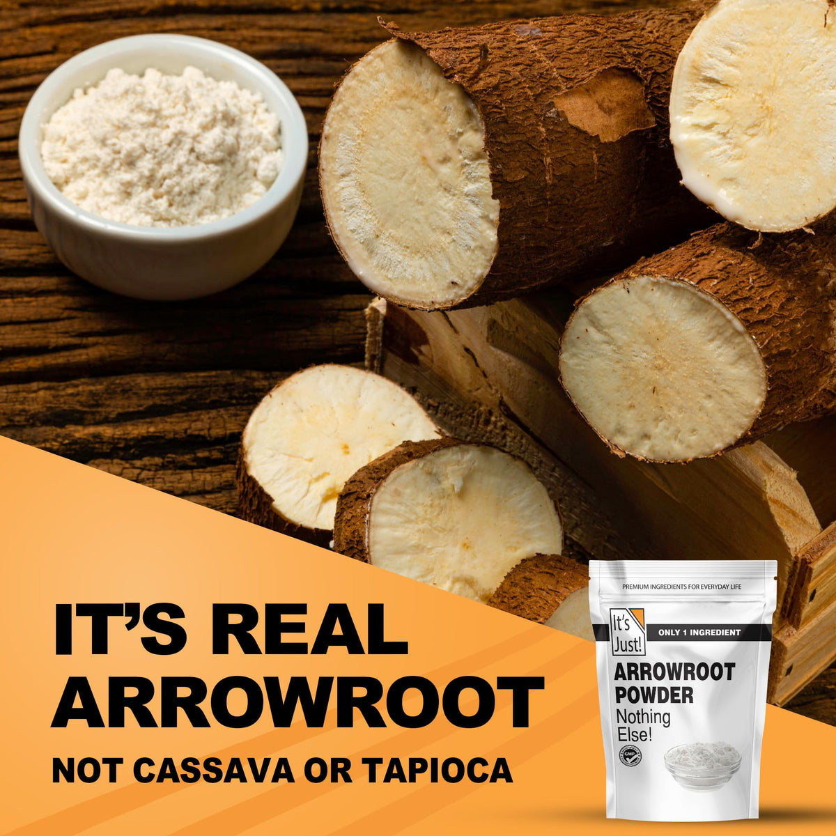 It's Just! Arrowroot Powder - Natural Thickener, Gluten-Free, Dairy-Free, Non-GMO, Cornstarch Substitute