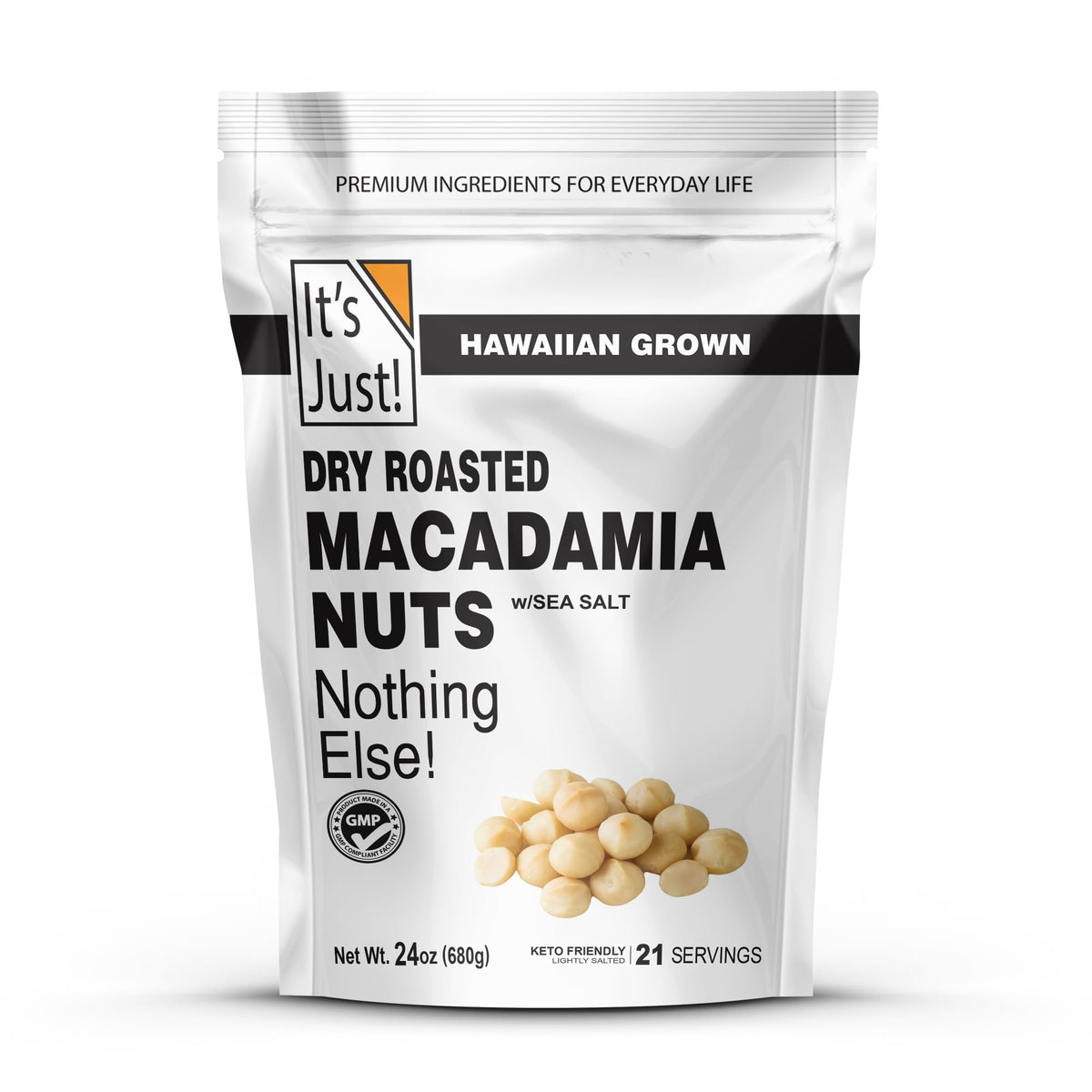 It's Just! Hawaiian Macadamia Nuts – 24oz Small-Batch, Dry-Roasted & Lightly Salted