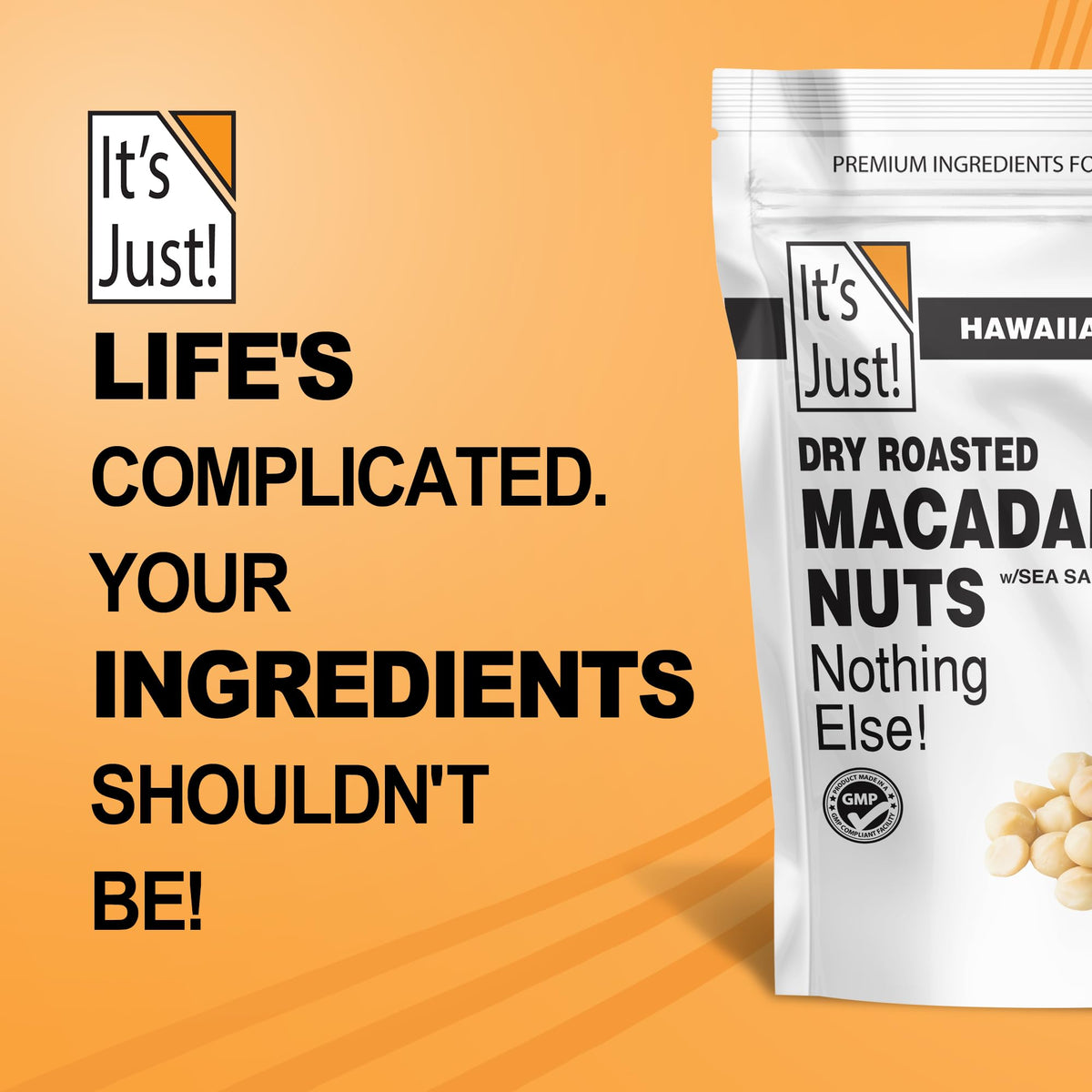 It's Just! Hawaiian Macadamia Nuts – 24oz Small-Batch, Dry-Roasted & Lightly Salted
