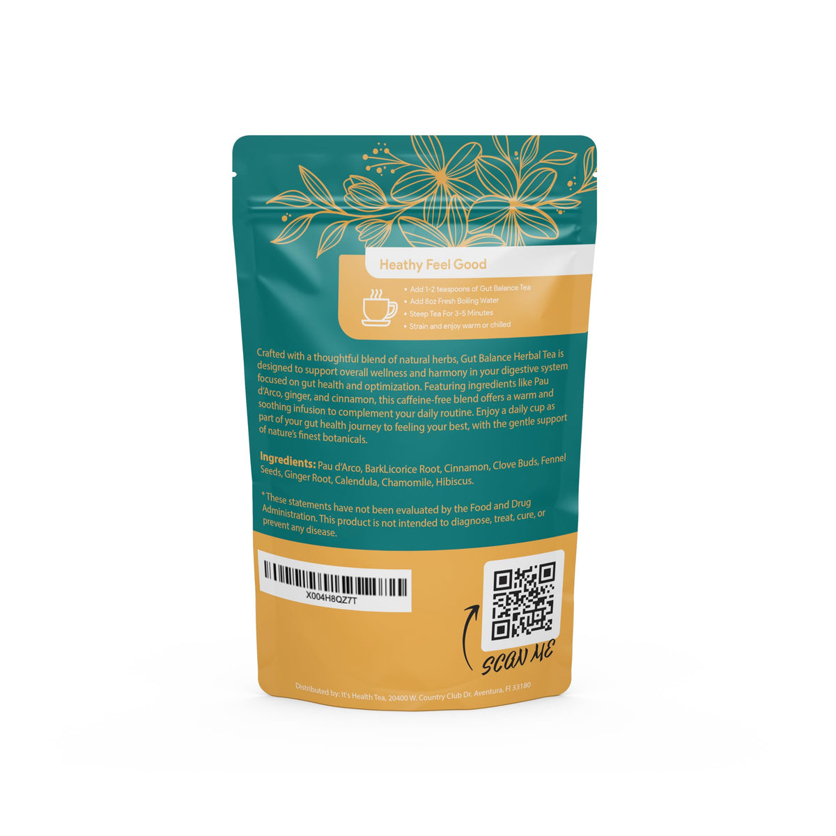 ItsHealthTea Gut Balance Herbal Tea – Daily Digestive Support & After-Meal Comfort (Caffeine-Free, 35 Unbleached Tea Bags)