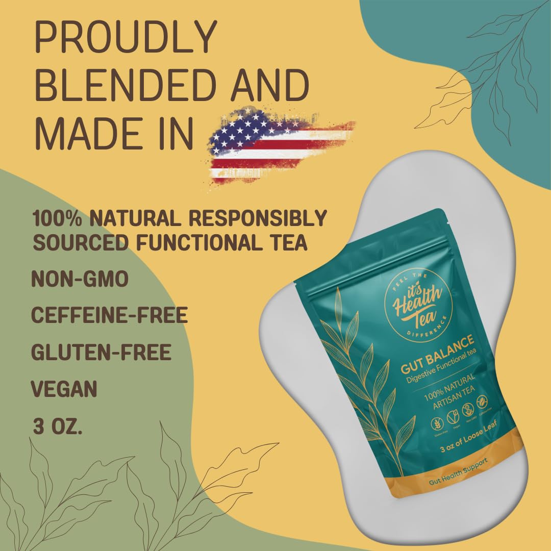 ItsHealthTea Gut Balance Herbal Tea – Daily Digestive Support & After-Meal Comfort (Caffeine-Free, 35 Unbleached Tea Bags)