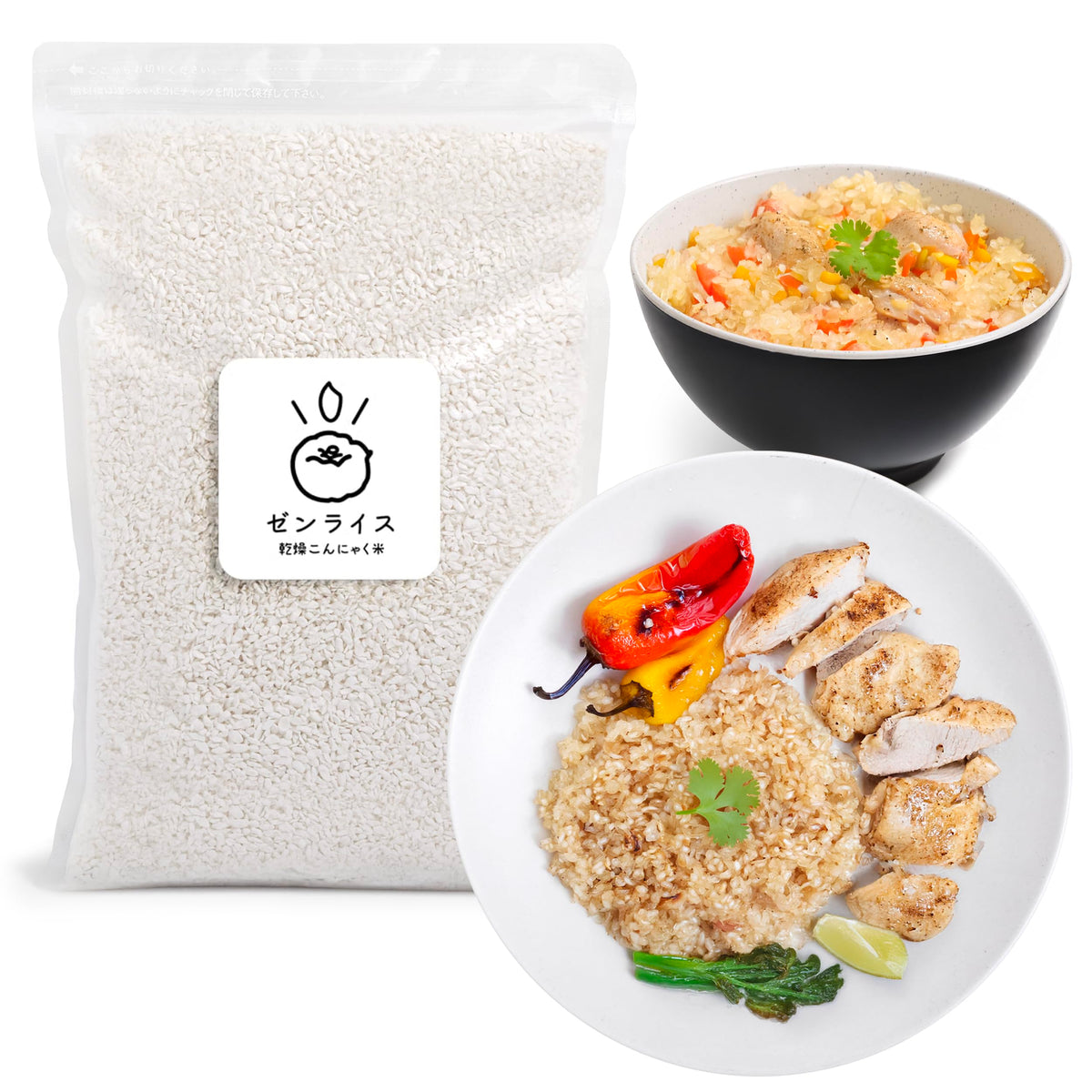 Izukappa Zen-Rice from Japan – Dry Konjac Rice, 1000 g, Low Calorie, Gluten-Free, Vegan, Ready to Eat