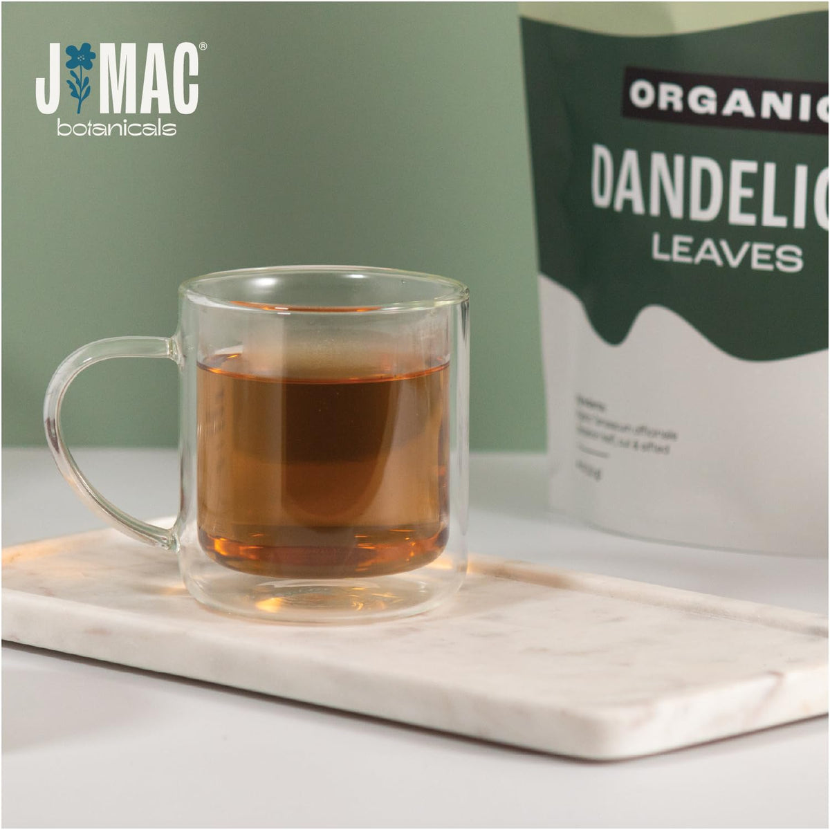 J Mac Botanicals Organic Dandelion Leaves — 16 oz, USDA Certified Organic, No Caffeine