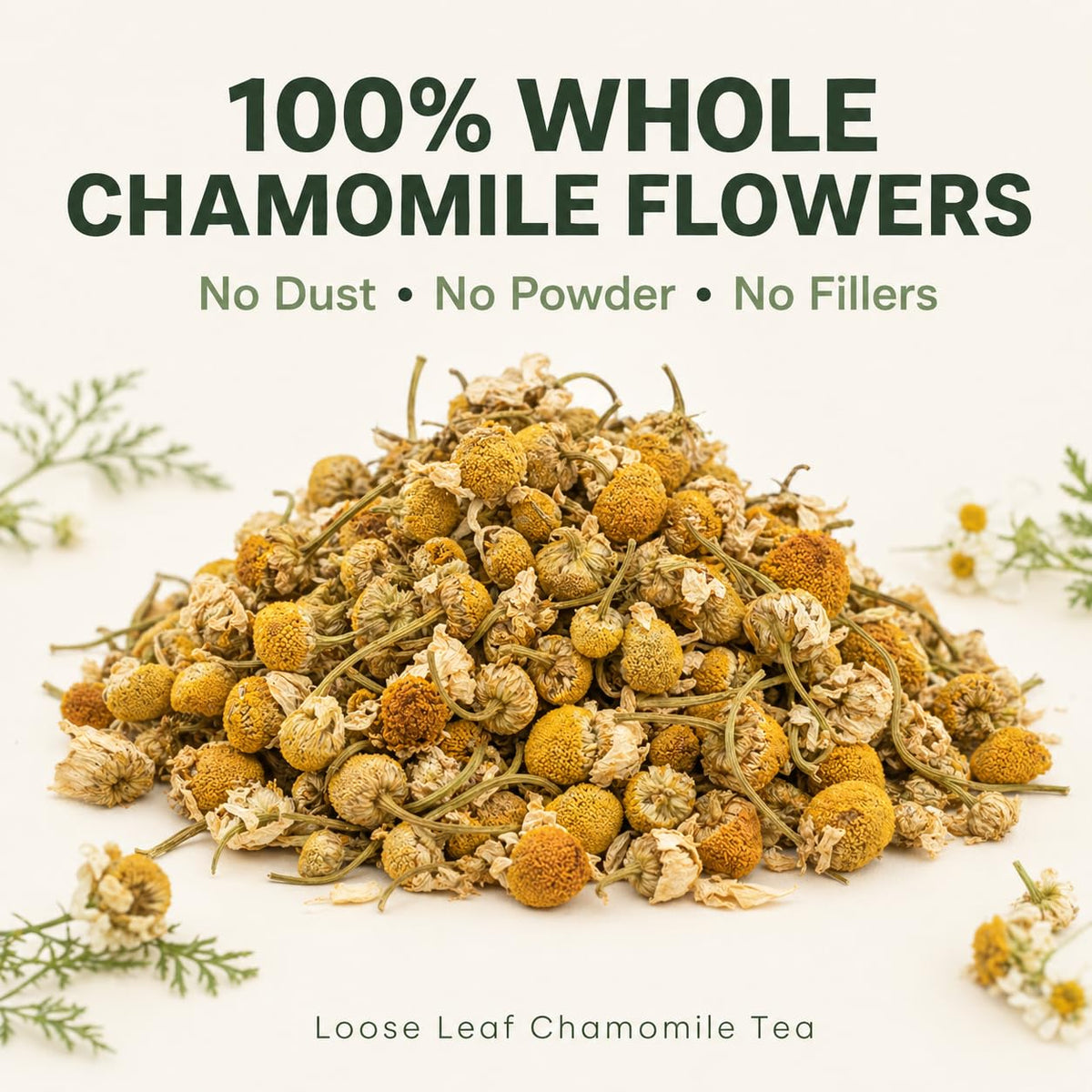 J Mac Botanicals Organic Chamomile Flowers (16 oz) – Whole Egyptian Chamomile for Tea & Baths