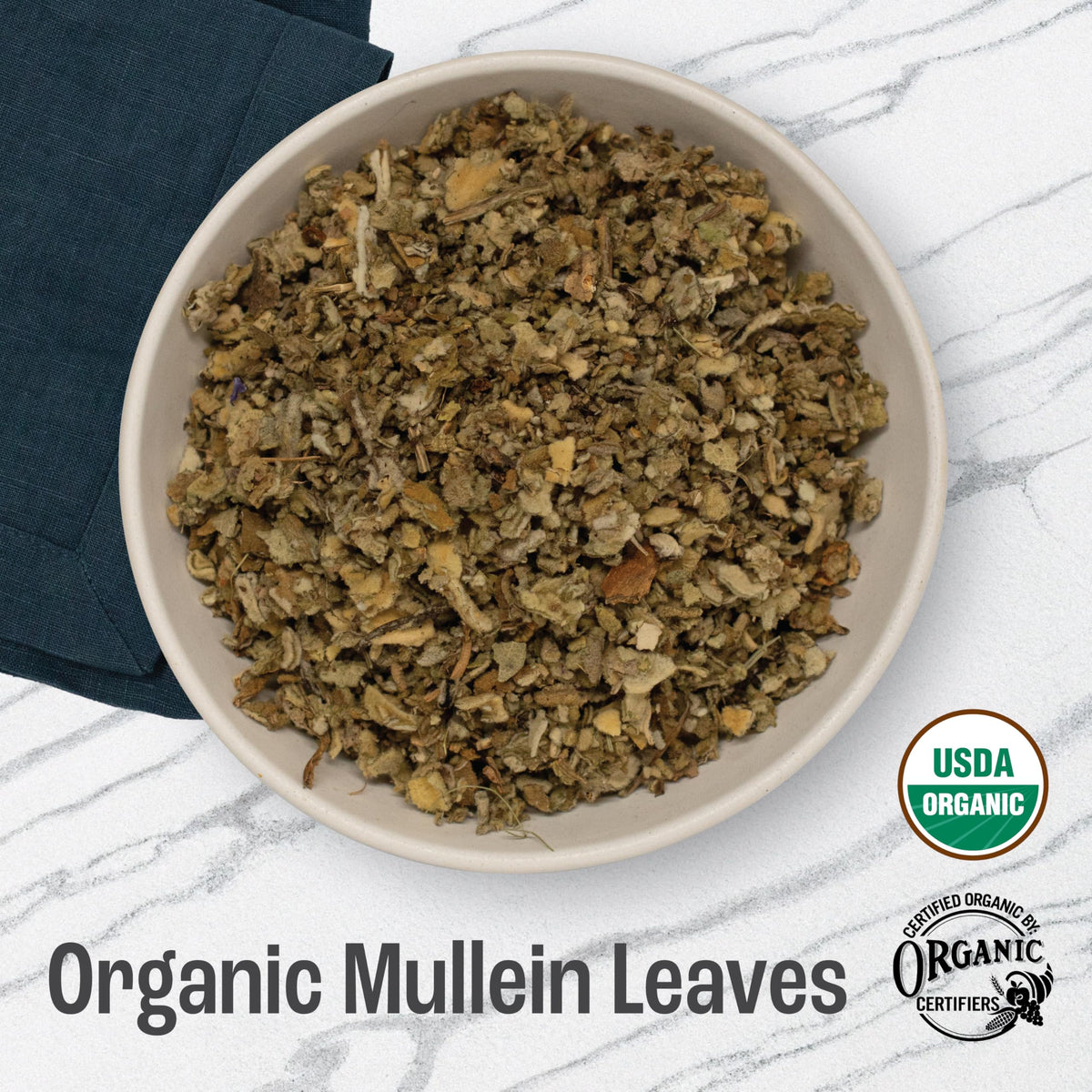J Mac Botanicals Organic Mullein Leaves (16 oz) – USDA Certified Organic Loose Leaf Tea