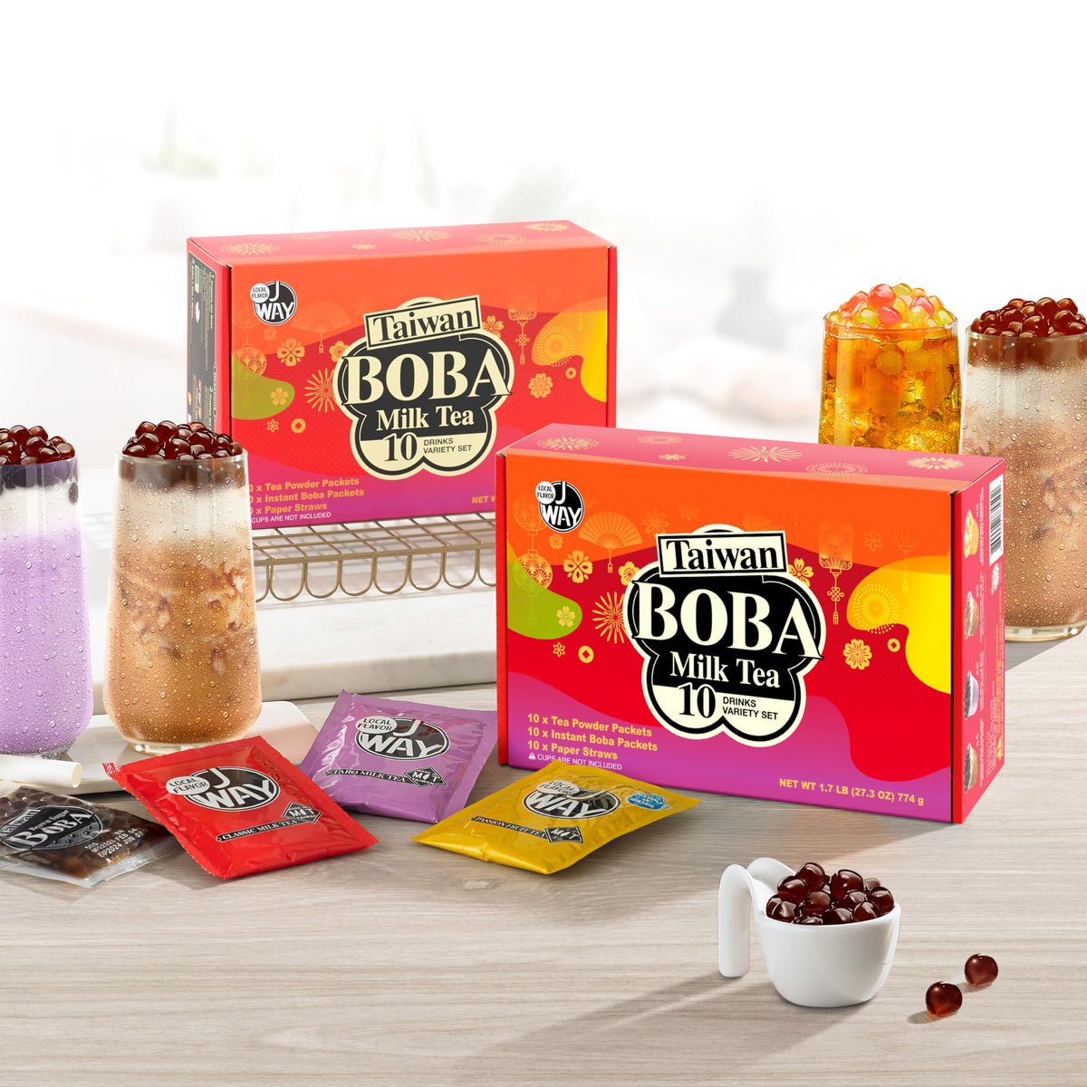 J WAY Local Flavor Instant Boba Bubble Tea Kit — Ready in Under 1 Minute
