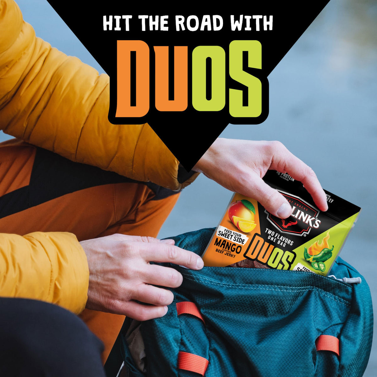 Jack Link's DUOs Jalapeño and Mango Beef Jerky - 4 Pack, 3.25 oz Bags | 9g Protein per Serving
