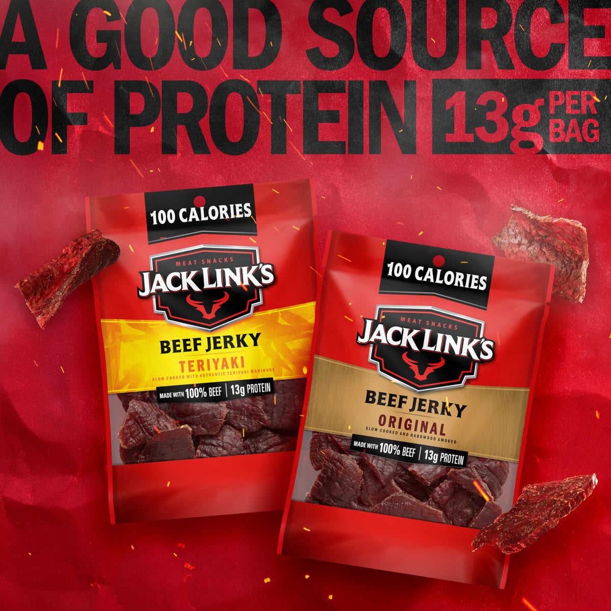 Jack Link's Beef Jerky Variety Pack – Original & Teriyaki, 9 x 1.25 oz Bags