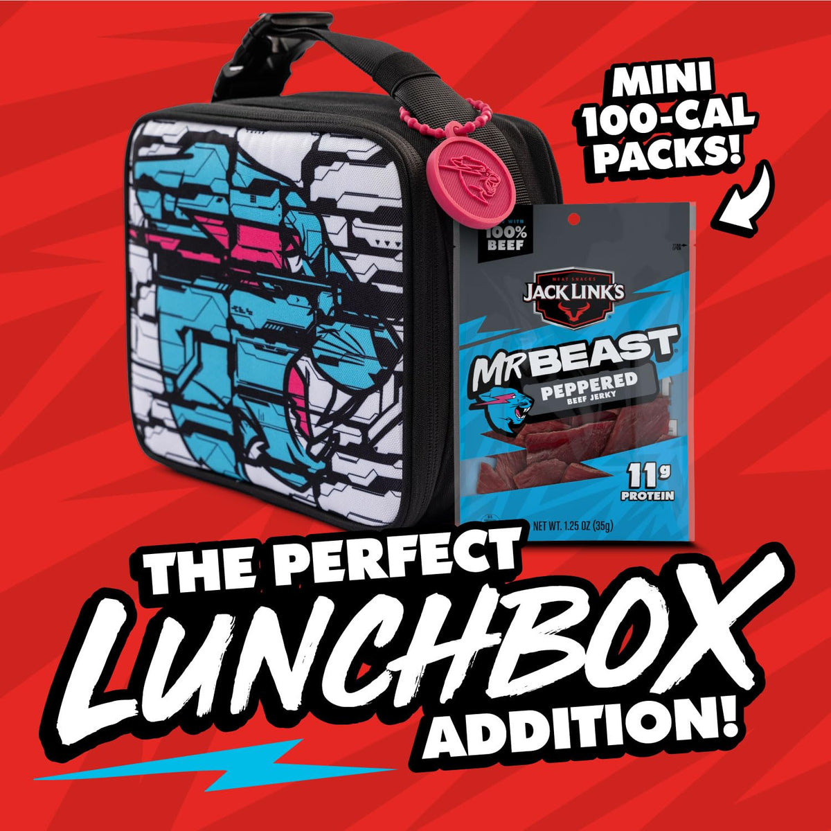 Jack Link’s x MrBeast Peppered Beef Jerky — 11g Protein per Serving (10 Count)