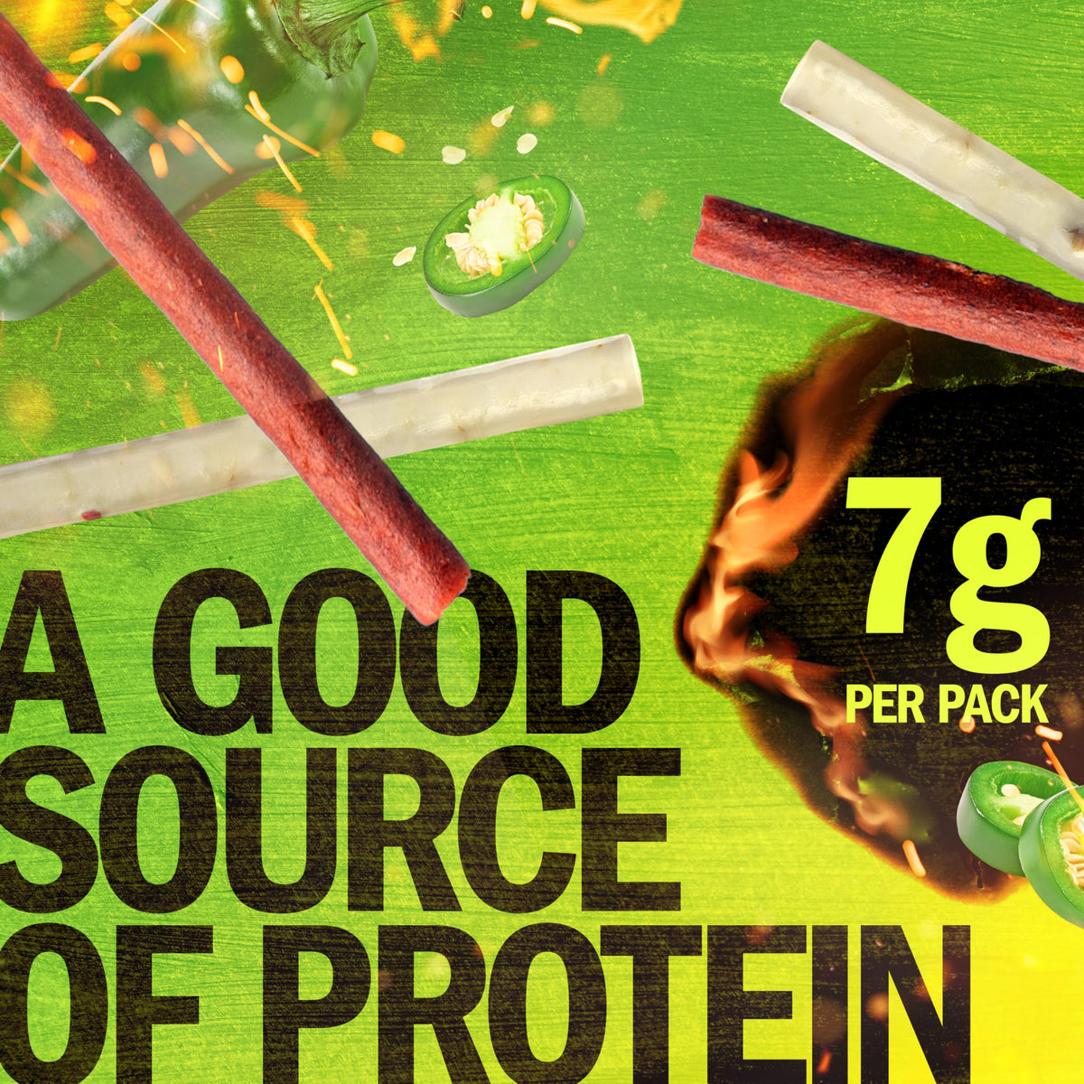Jack Link's Jalapeno Beef & Cheese Sticks Combo – 16 Pack (1.2 oz Each) | 8g Protein