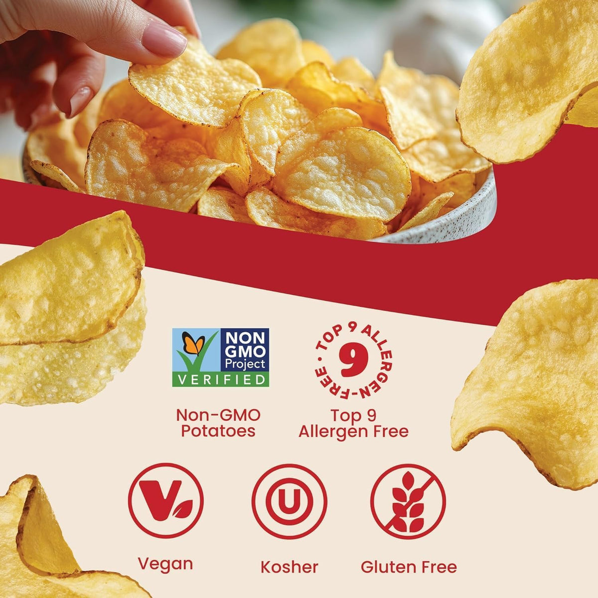 Jackson’s Potato Classic Kettle Chips with Sea Salt – Avocado Oil, Vegan, Gluten Free, Peanut Free, Kosher – Shark Tank Product (Pack of 10)