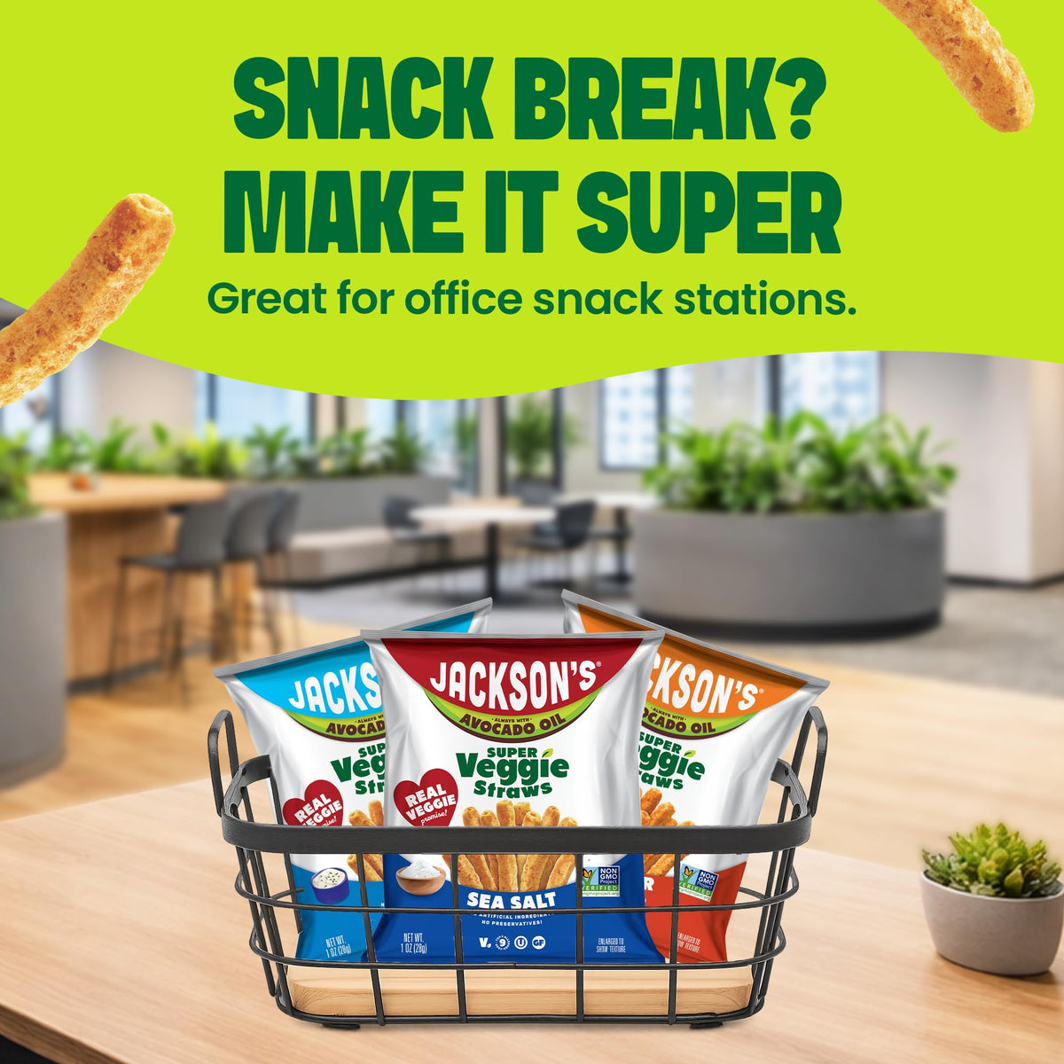 Jackson’s Super Veggie Straws Variety Pack – Gluten Free, Avocado Oil, Ranch Cheddar Sea Salt (18 x 1 oz)