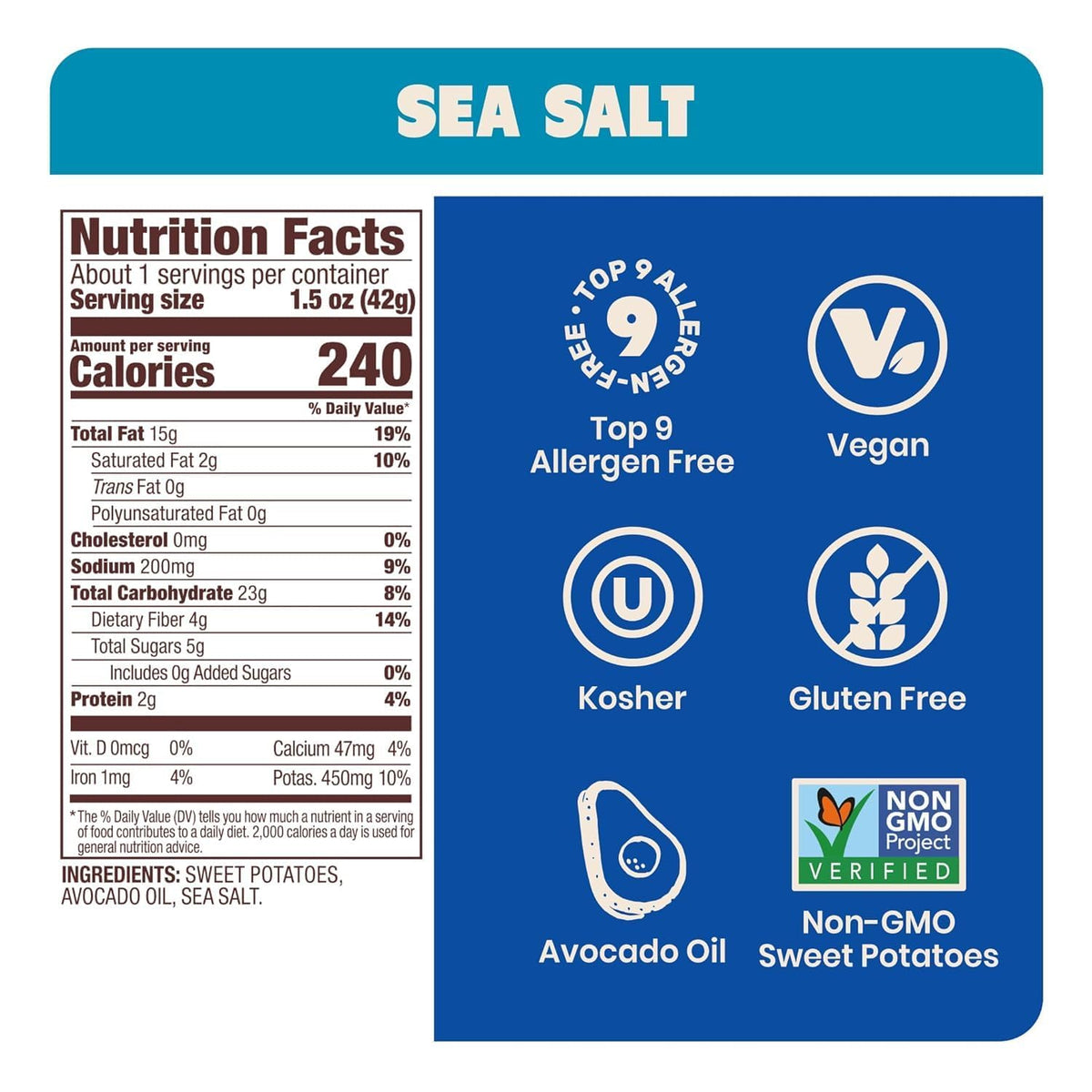 Jackson’s Sweet Potato Kettle Chips with Avocado Oil – Gluten Free, Vegan, Paleo (1.5 oz x10)