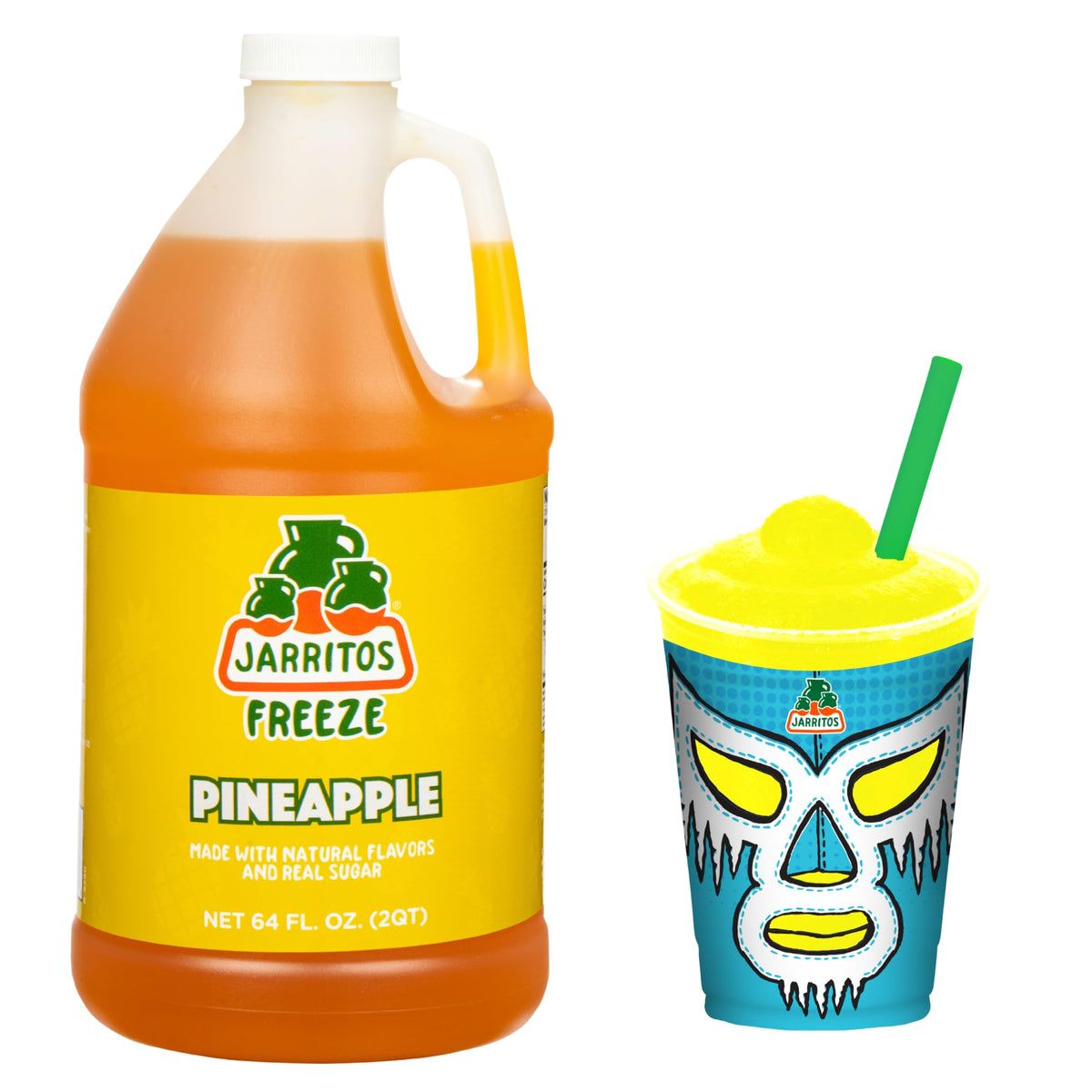 Jarritos Freeze Pineapple Frozen Beverage Concentrate – 5:1 Mix, Half-Gallon Bottle, 33 Servings