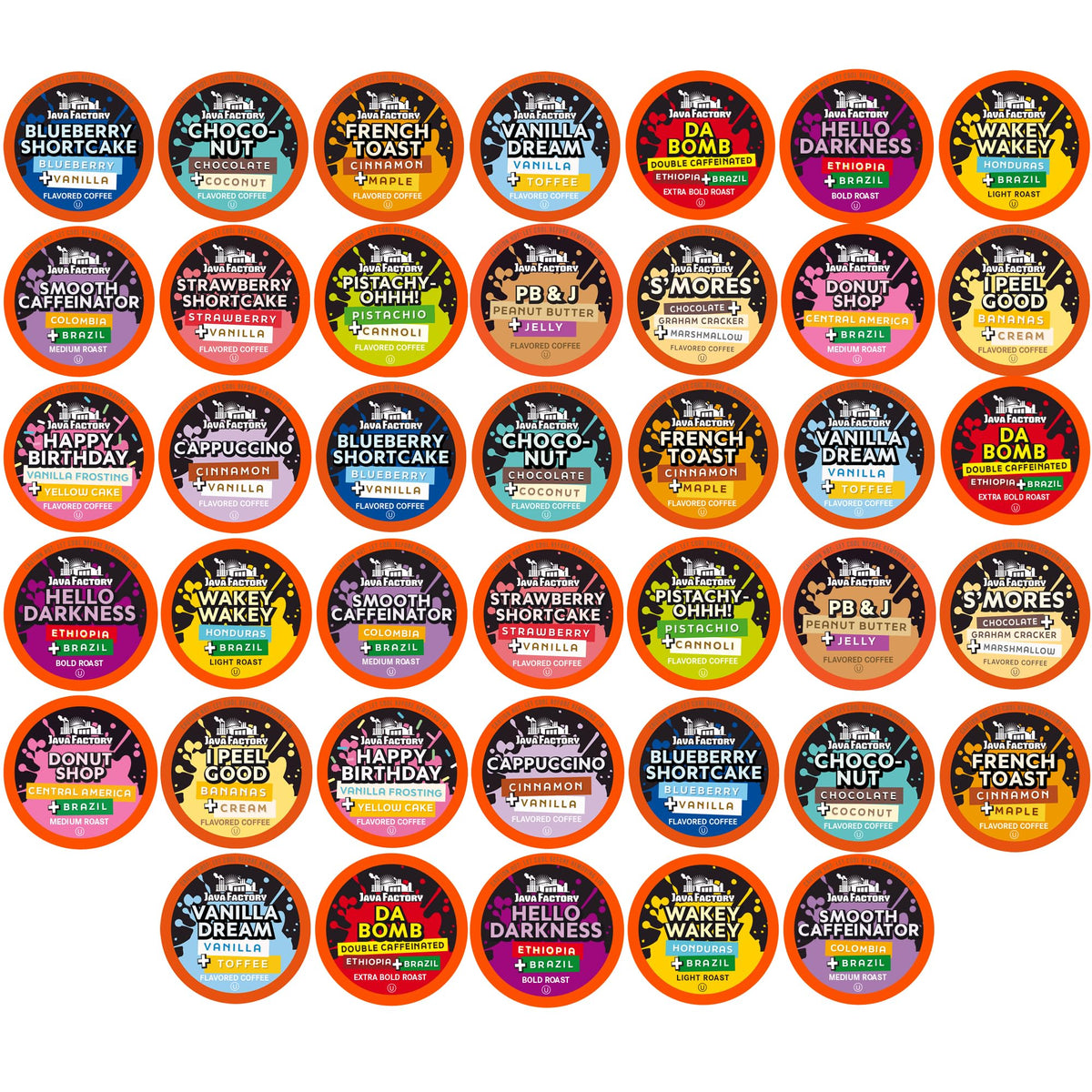 Java Factory Assorted Variety Pack Coffee Pods – Keurig Compatible, 40 Count