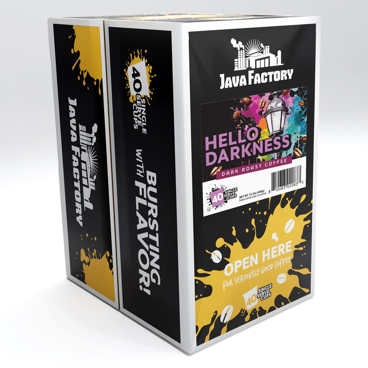 Java Factory Dark Roast Coffee Pods Hello Darkness – 40 Count | Keurig K-Cup Compatible