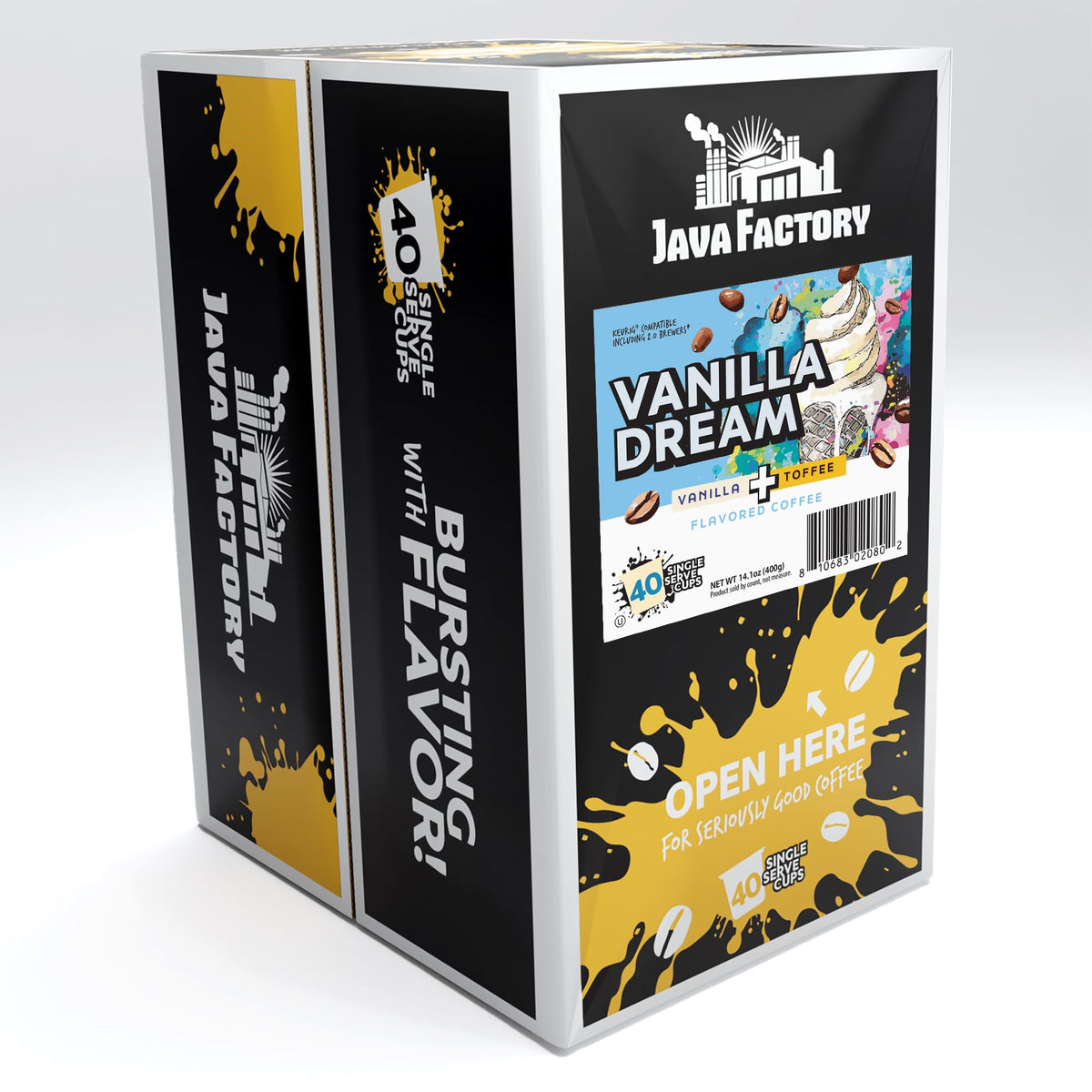 Java Factory Vanilla Dream Coffee Pods – Vanilla Flavor, Keurig Compatible, 40 Count