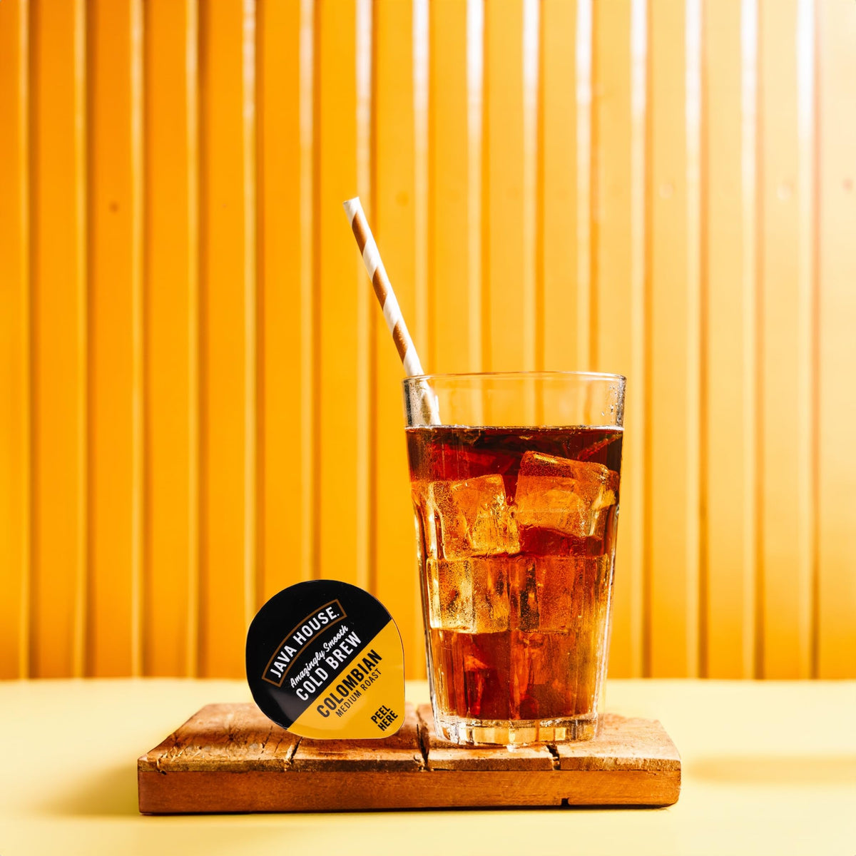 JAVA HOUSE Lightly Sweet Salted Caramel Cold Brew Capsules – Peel & Pour, 12 Count