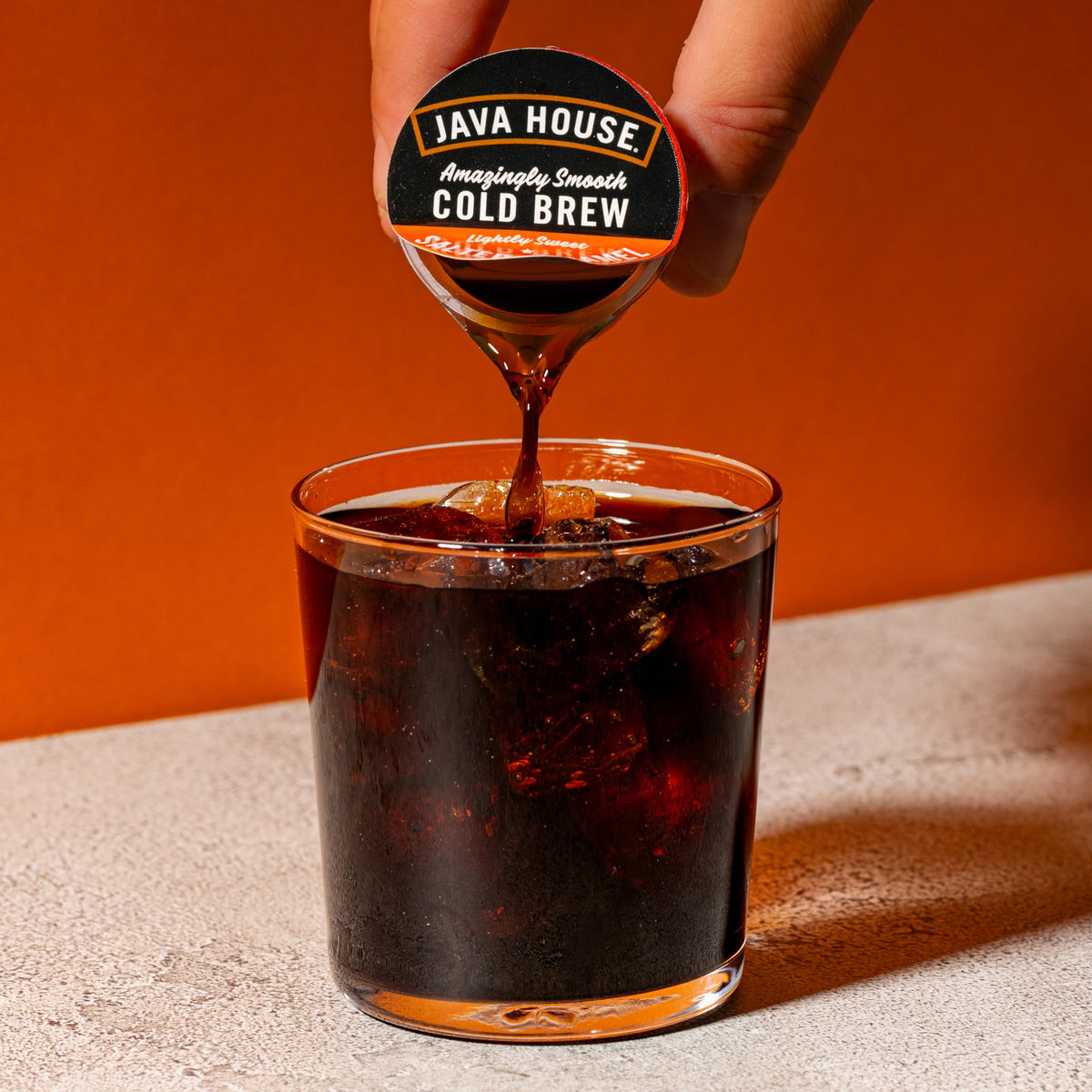 JAVA HOUSE Lightly Sweet Salted Caramel Cold Brew Capsules – Peel & Pour, 12 Count