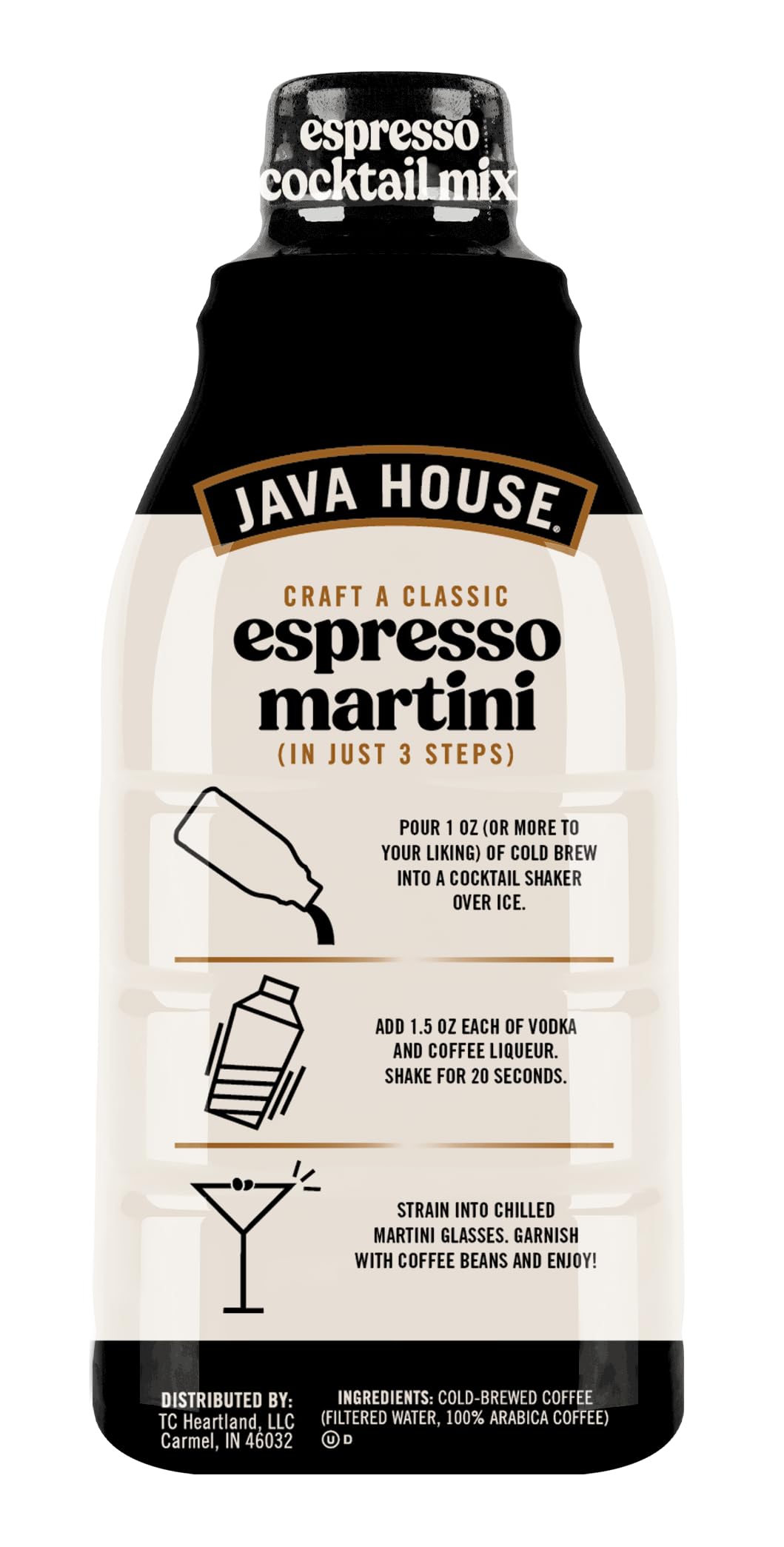 Java House Cold Brew Espresso Cocktail Mix – 100% Arabica, French Vanilla, 32oz (Makes 32 Cocktails)