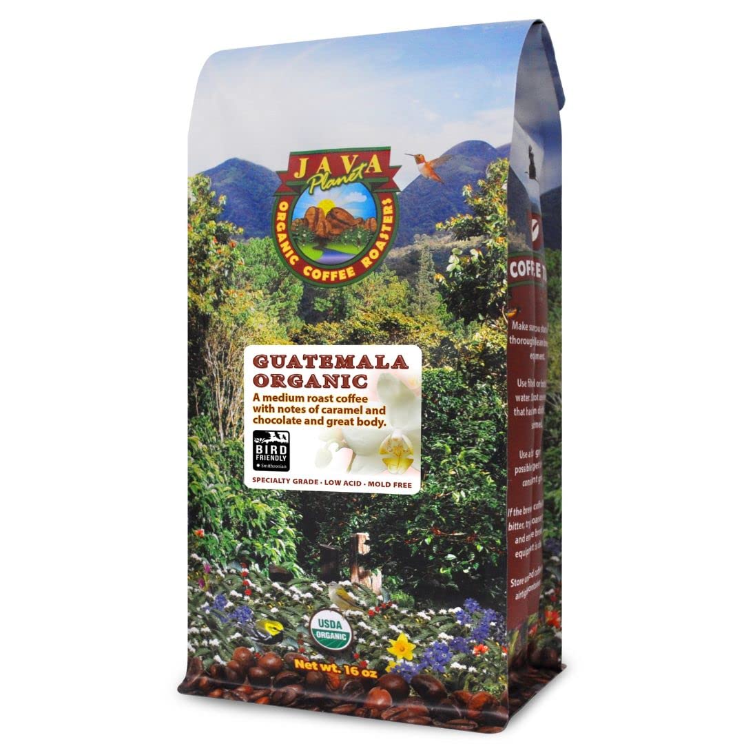 Java Planet Low Acid Organic Coffee – Whole Bean, Bird Friendly (Guatemala)