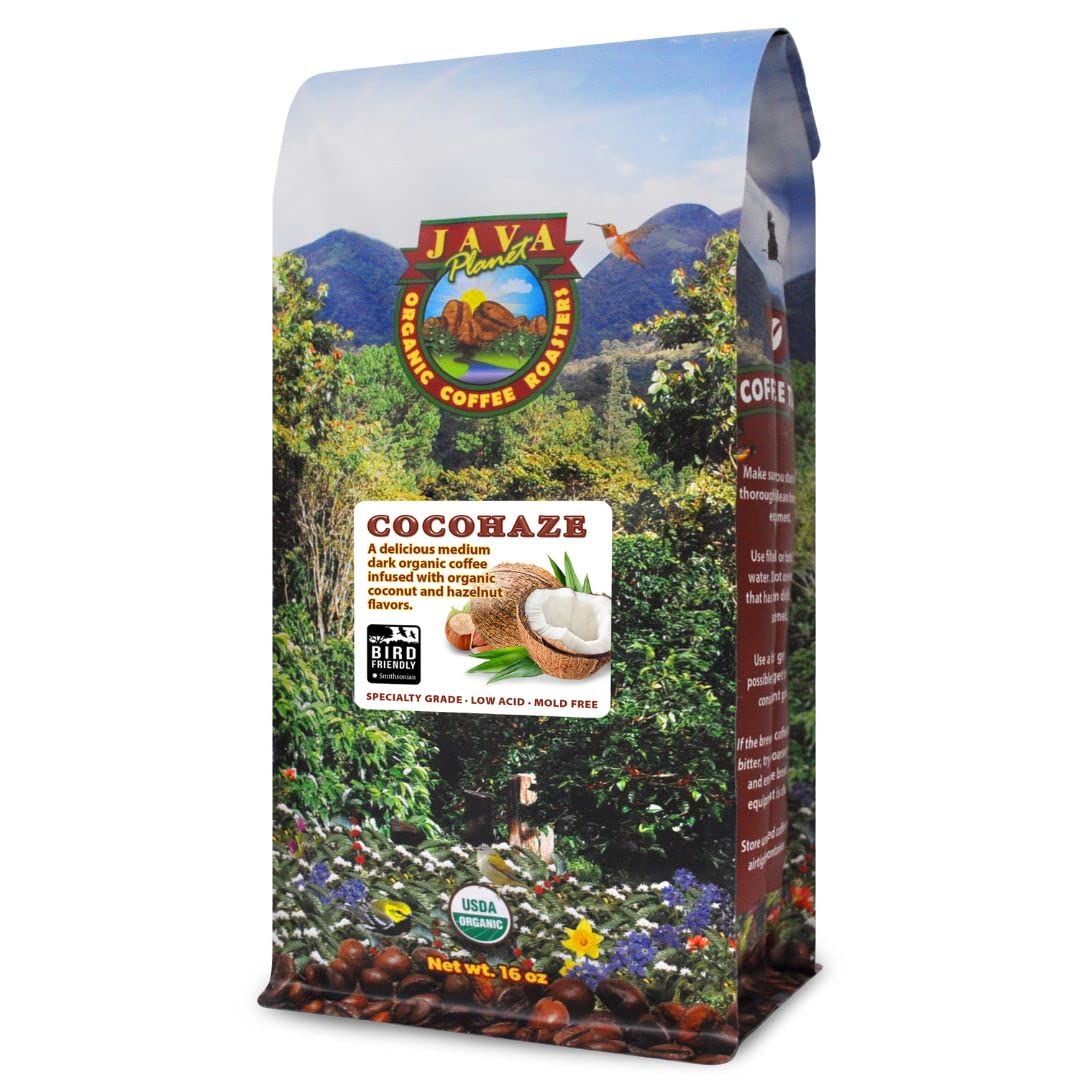Java Planet Low Acid Organic Coffee – Coconut & Hazelnut, 1LB | Smithsonian Bird Friendly