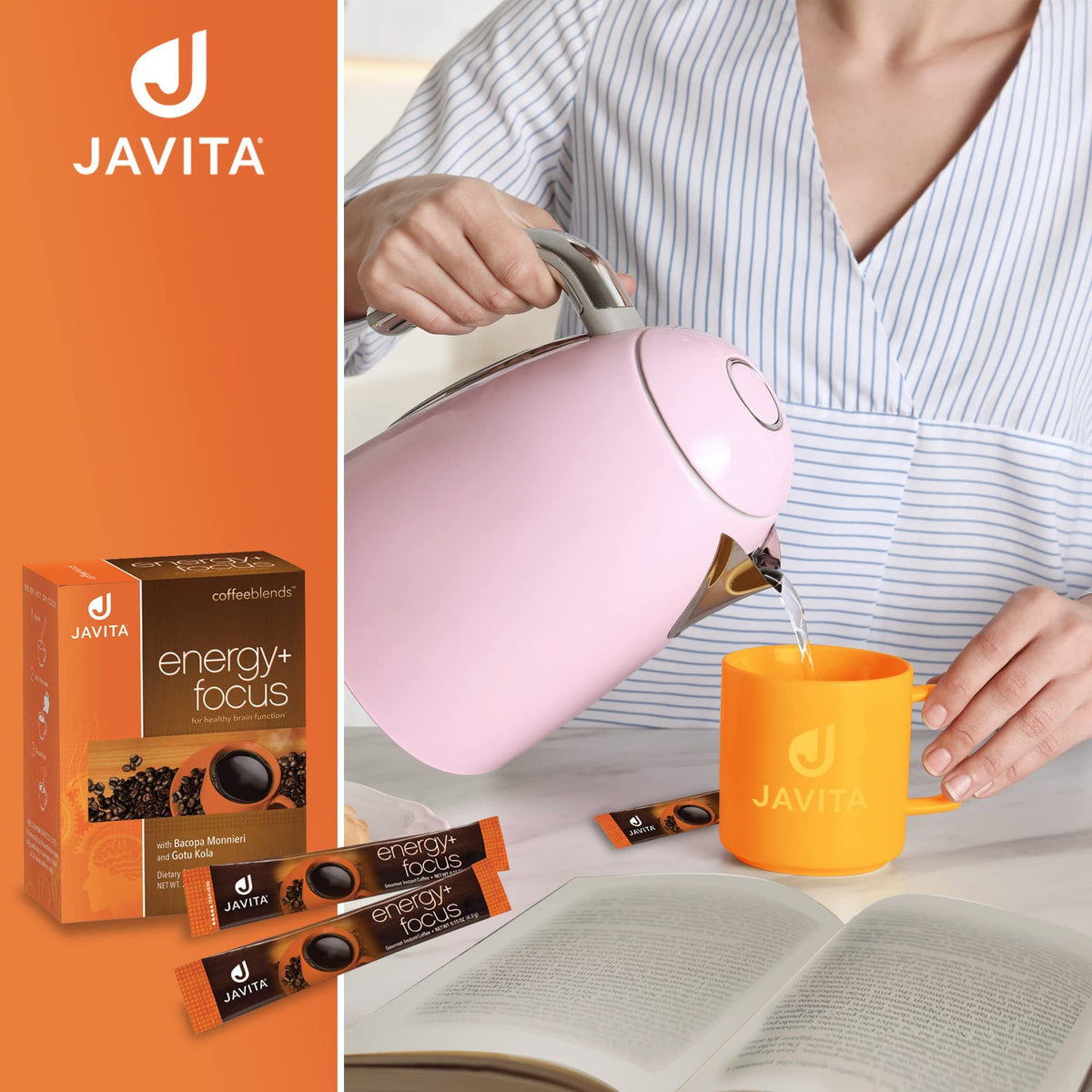 Javita Energy + Focus Instant Coffee – Premium Arabica with Adaptogens | Clean Energy & Mental Clarity