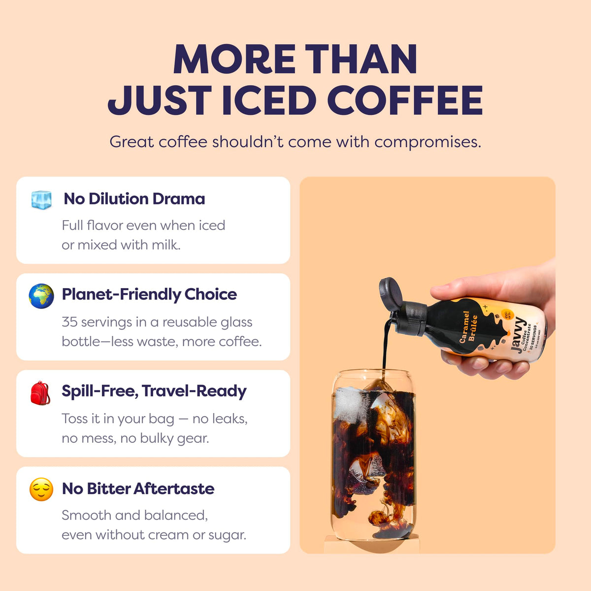 Javvy Caramel Brulee Coffee Concentrate — Limited Release, 35 Servings, For Hot or Iced Coffee