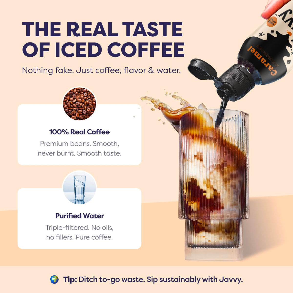 Javvy Coffee Concentrate - Cold Brew & Hot Drinks, 35 Servings, Caramel