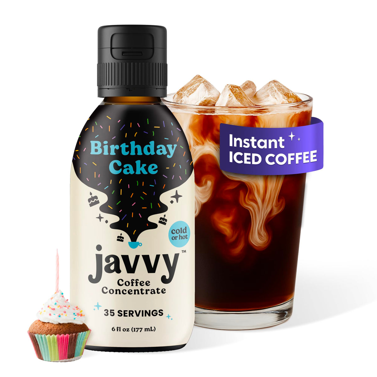 Javvy Coffee Concentrate - Birthday Cake (Limited Release) | 35 Servings, 60mg caffeine per teaspoon