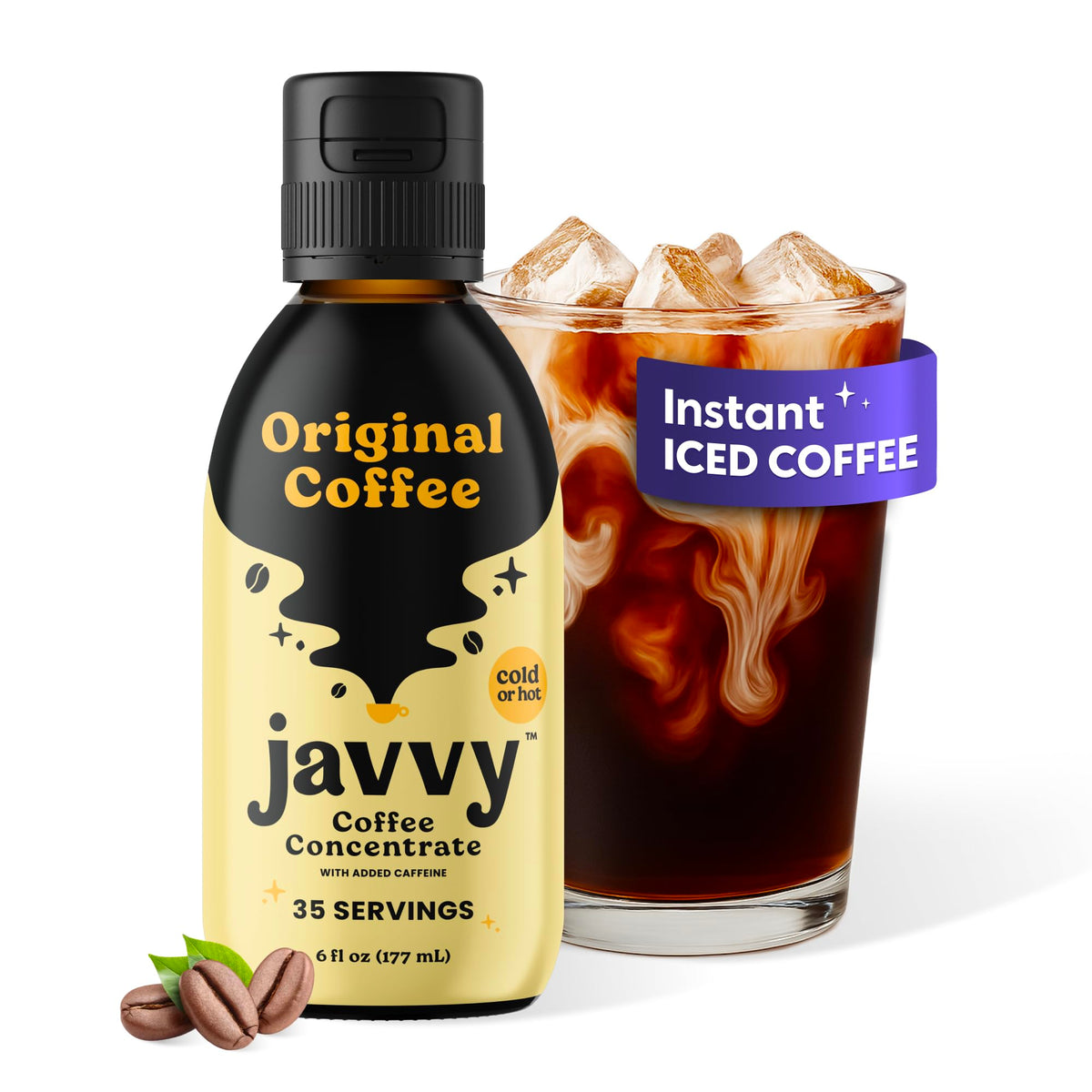Javvy Coffee Concentrate - Cold Brew & Hot Coffee, 35 Servings, Premium Arabica
