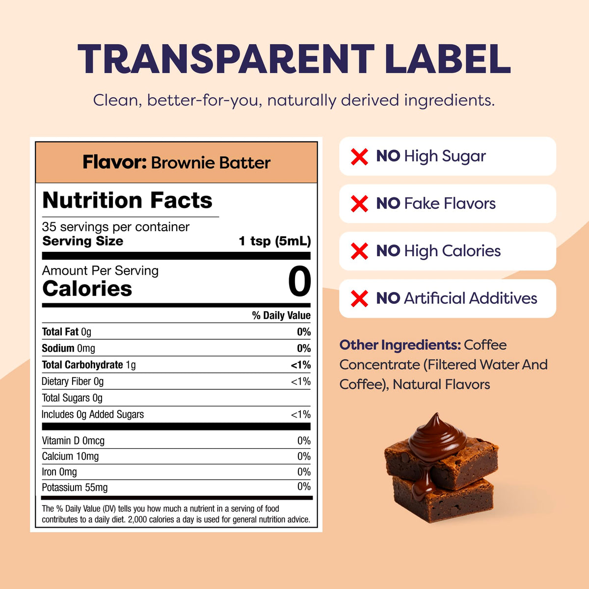 Javvy Coffee Concentrate Brownie Batter (Limited Release) — 35 Servings, 60 mg per Teaspoon
