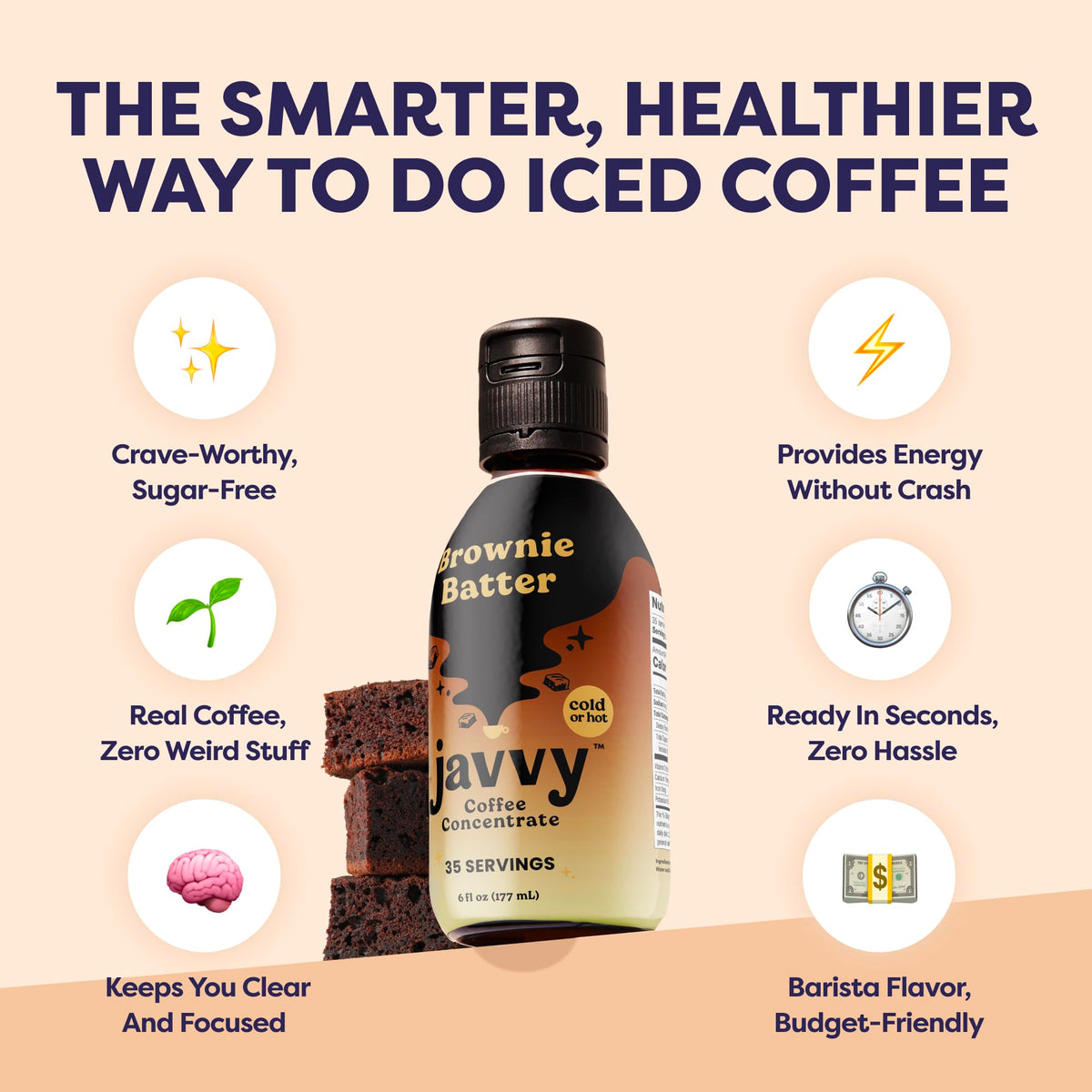 Javvy Coffee Concentrate Brownie Batter (Limited Release) — 35 Servings, 60 mg per Teaspoon