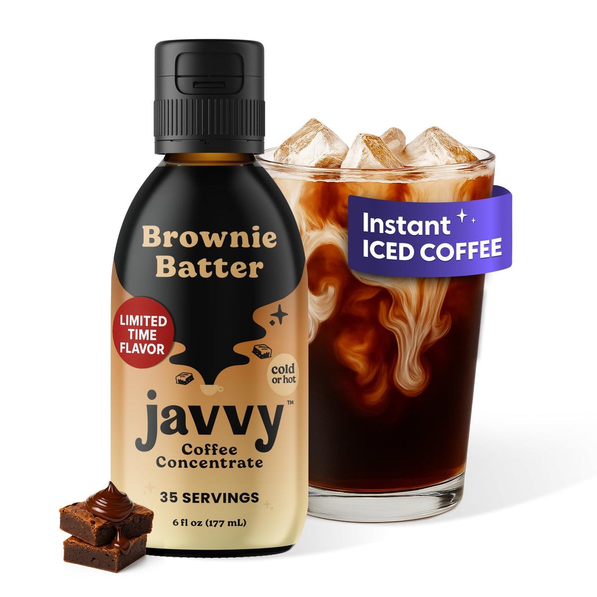 Javvy Coffee Concentrate Brownie Batter (Limited Release) — 35 Servings, 60 mg per Teaspoon